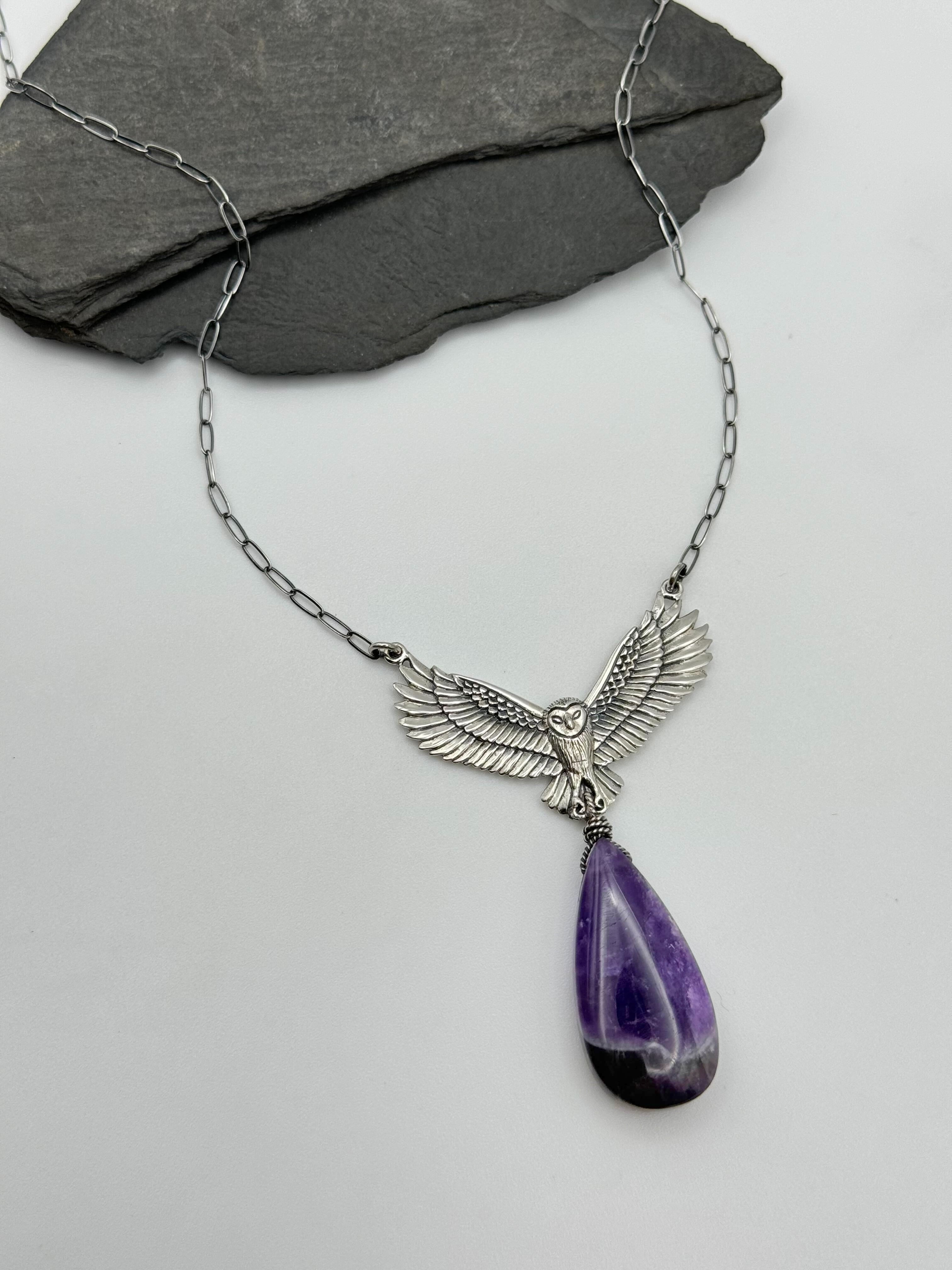 •SUEÑO• amethyst + silver necklace (18"-20" long)