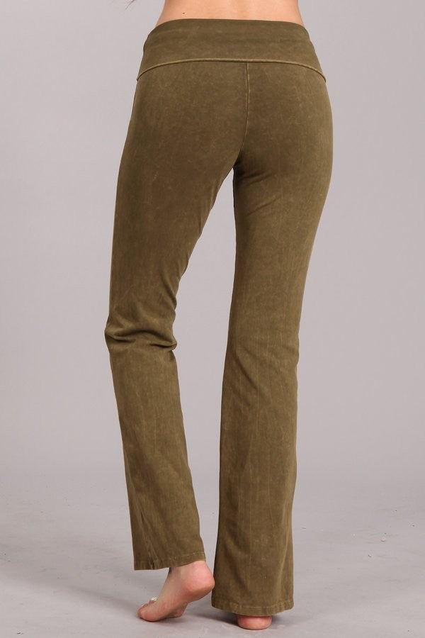 •BOWIE - PALE OLIVE• cotton blend bootcut pants