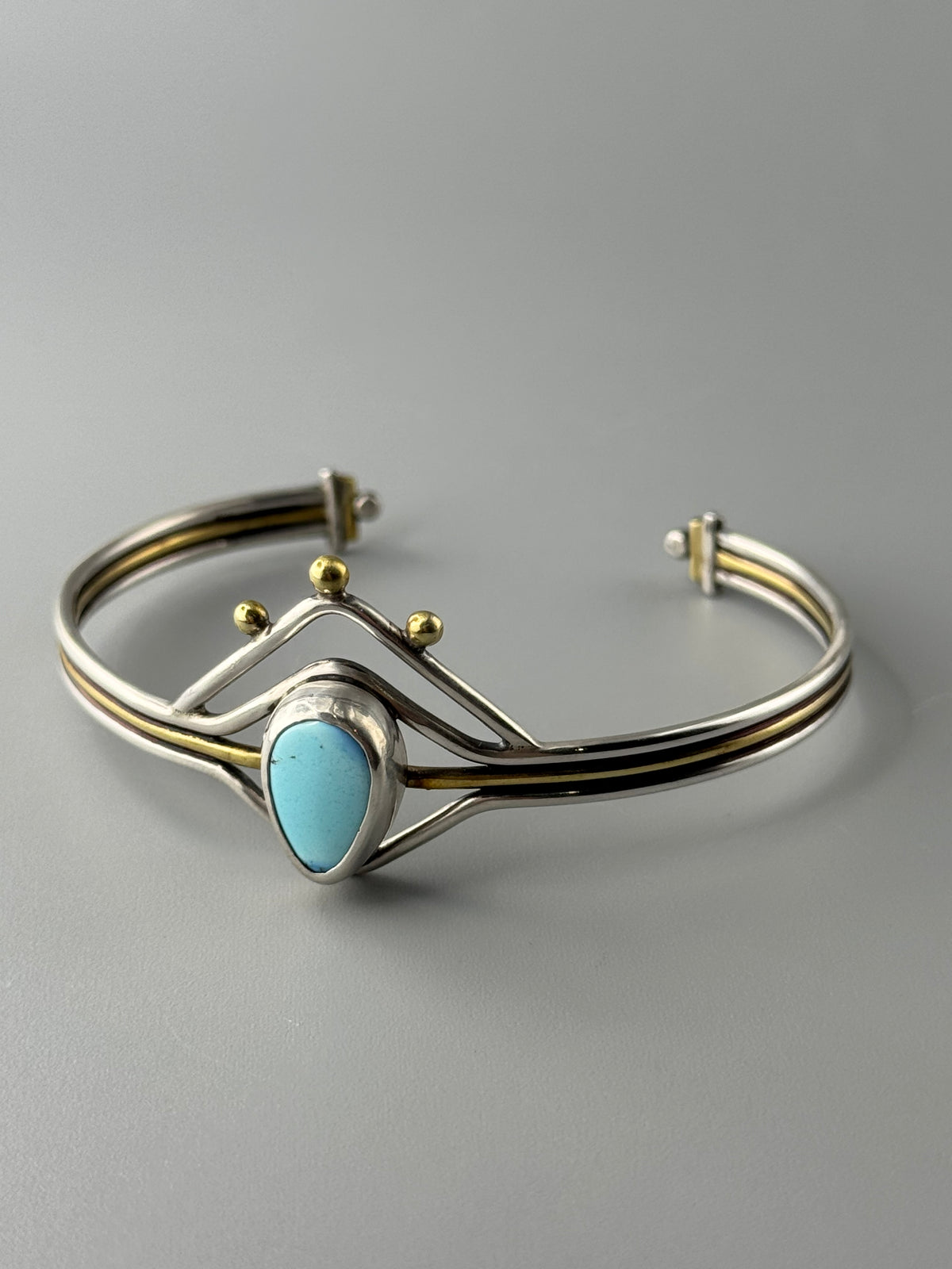 •GOLDEN HILL TURQUOISE• mixed metal cuff bracelet