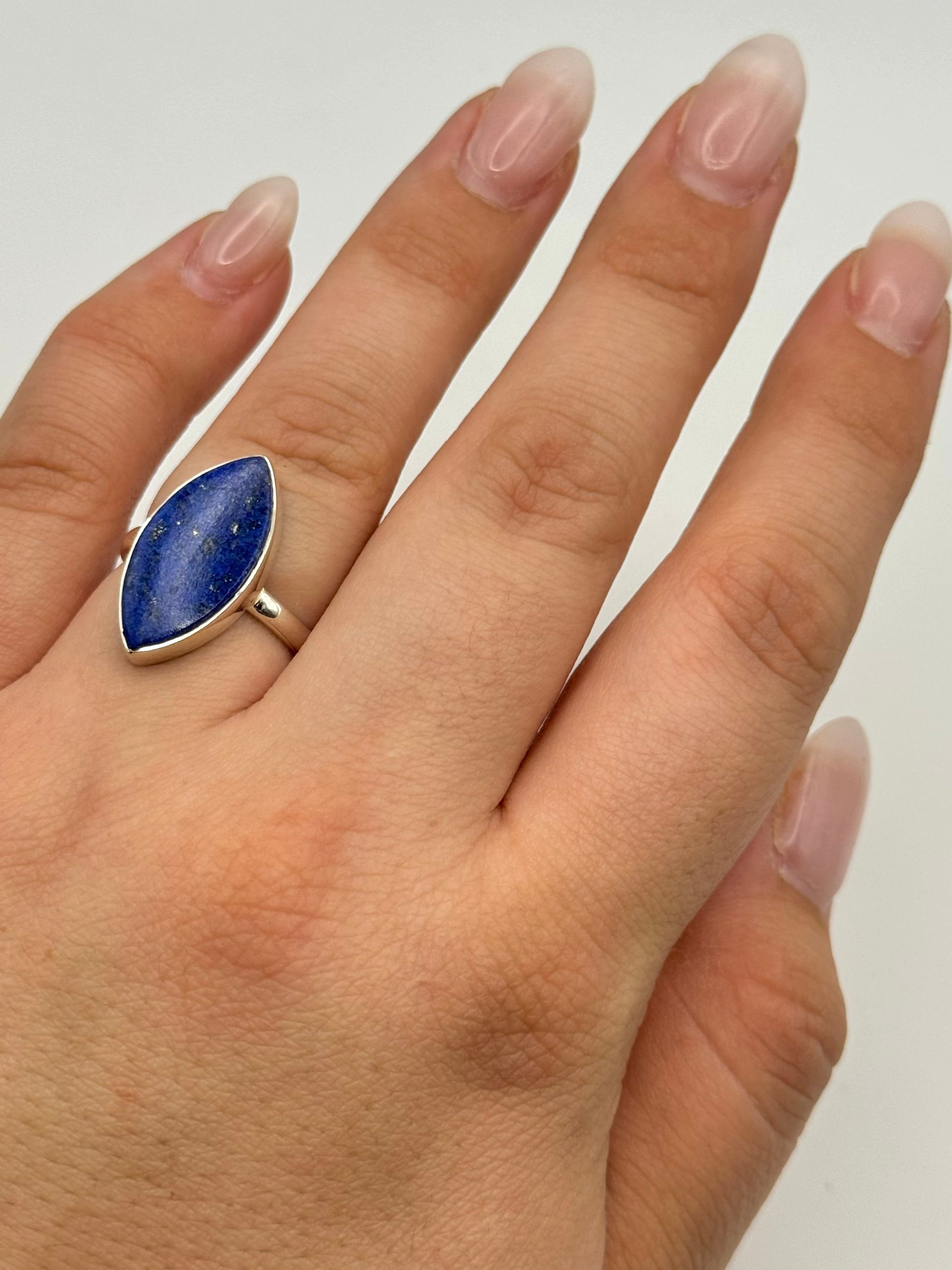 •LAPIS - LARGE EYE• silver ring (size 7.5)