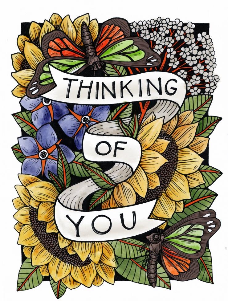 •THINKING OF YOU• encouragement card