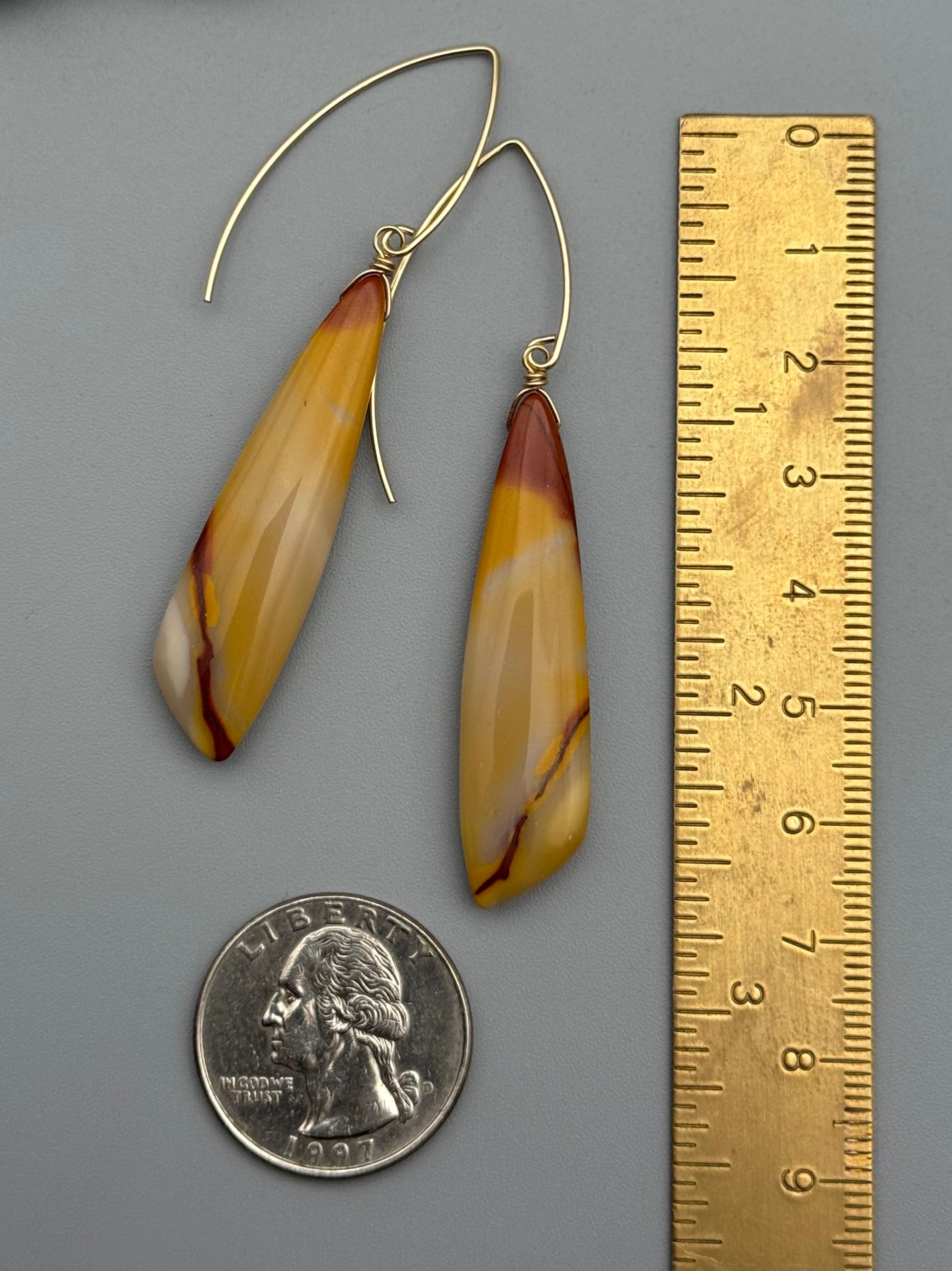 •STRAY• mookaite jasper wing + gold earrings