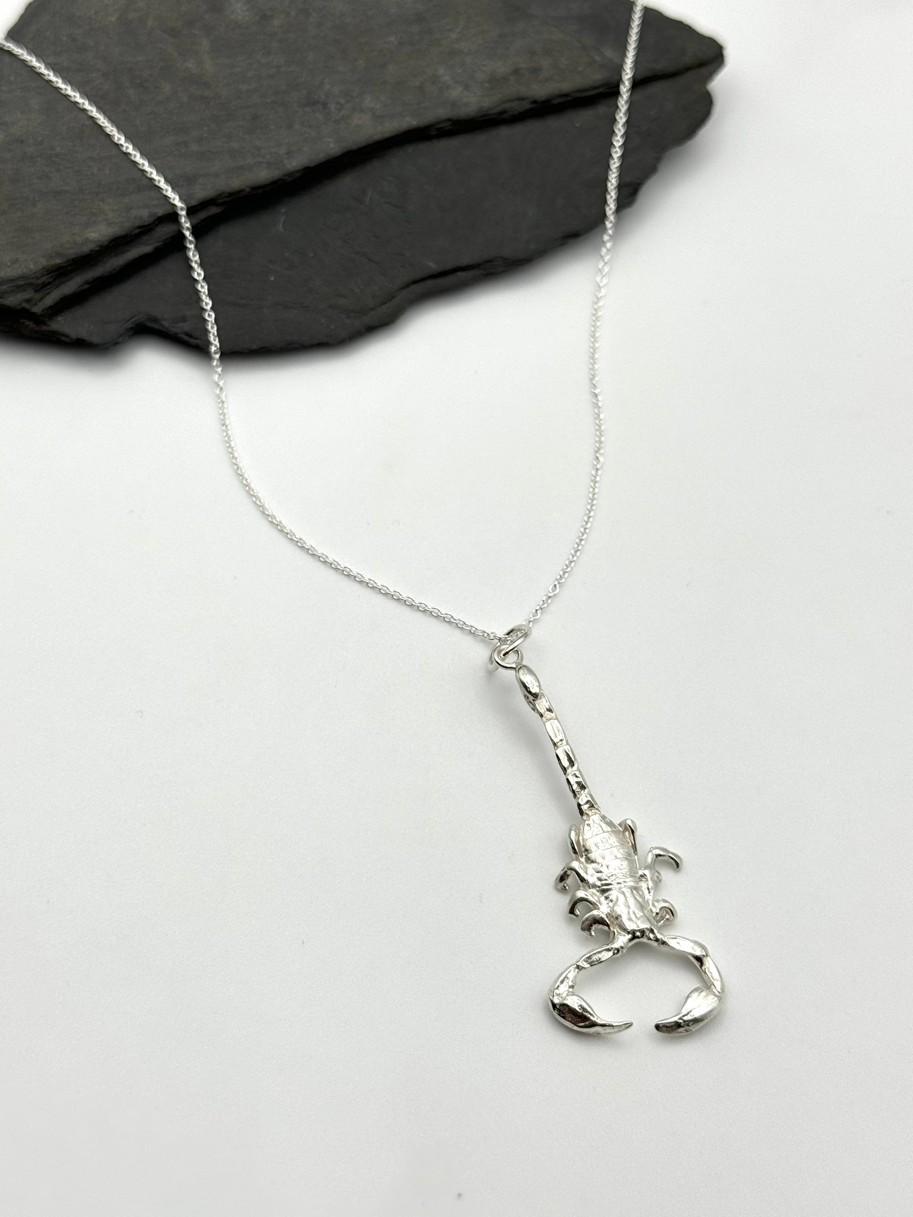 •SCORPION CAST• silver necklace