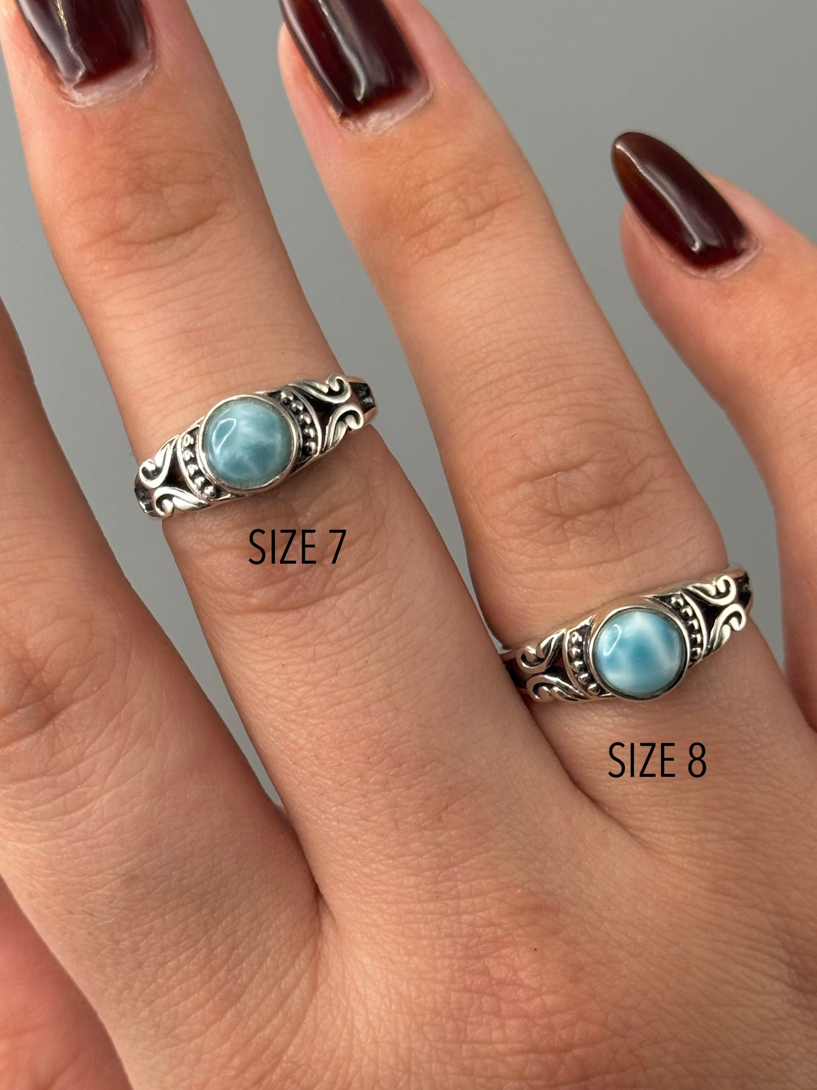 •LARIMAR - ADORNED• sterling silver ring (various sizes)