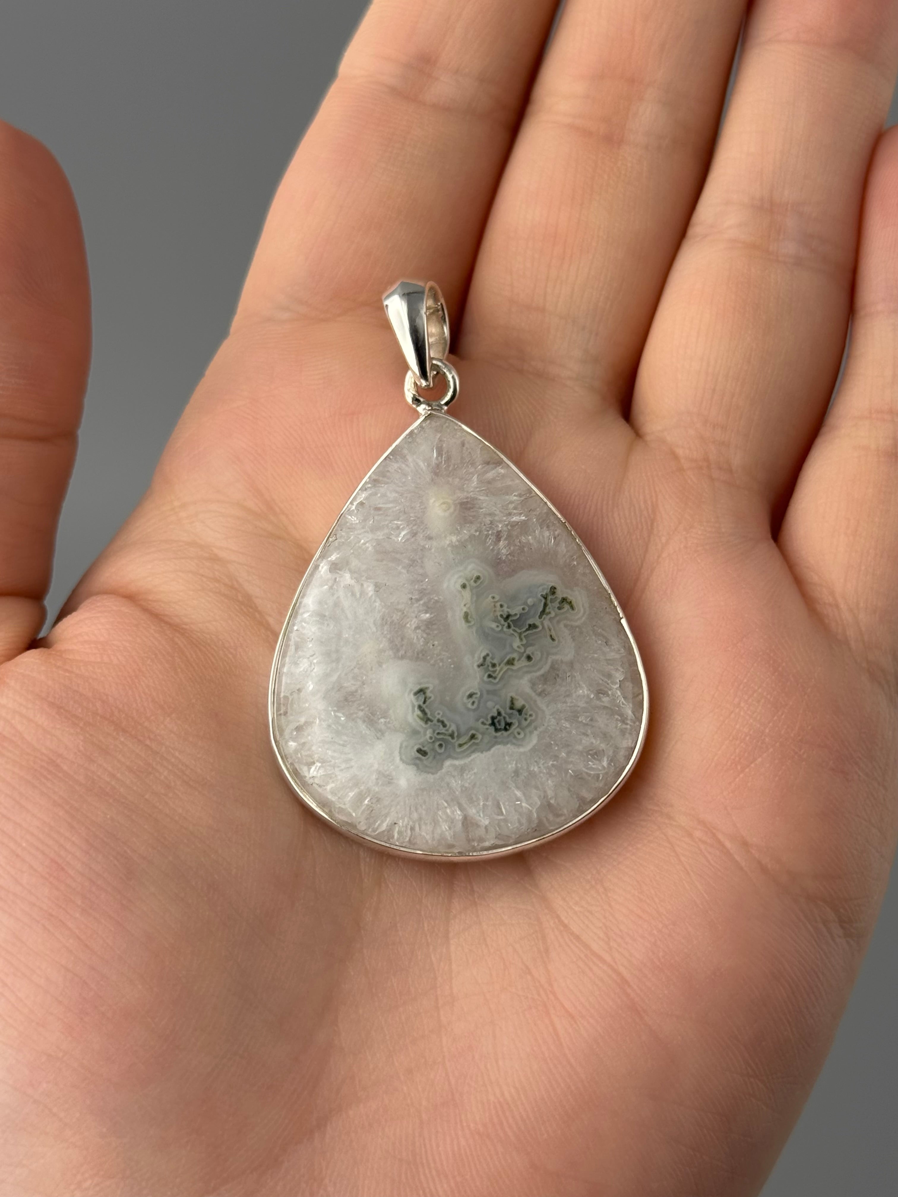 •SOLAR QUARTZ - TEARDROP• sterling silver pendant