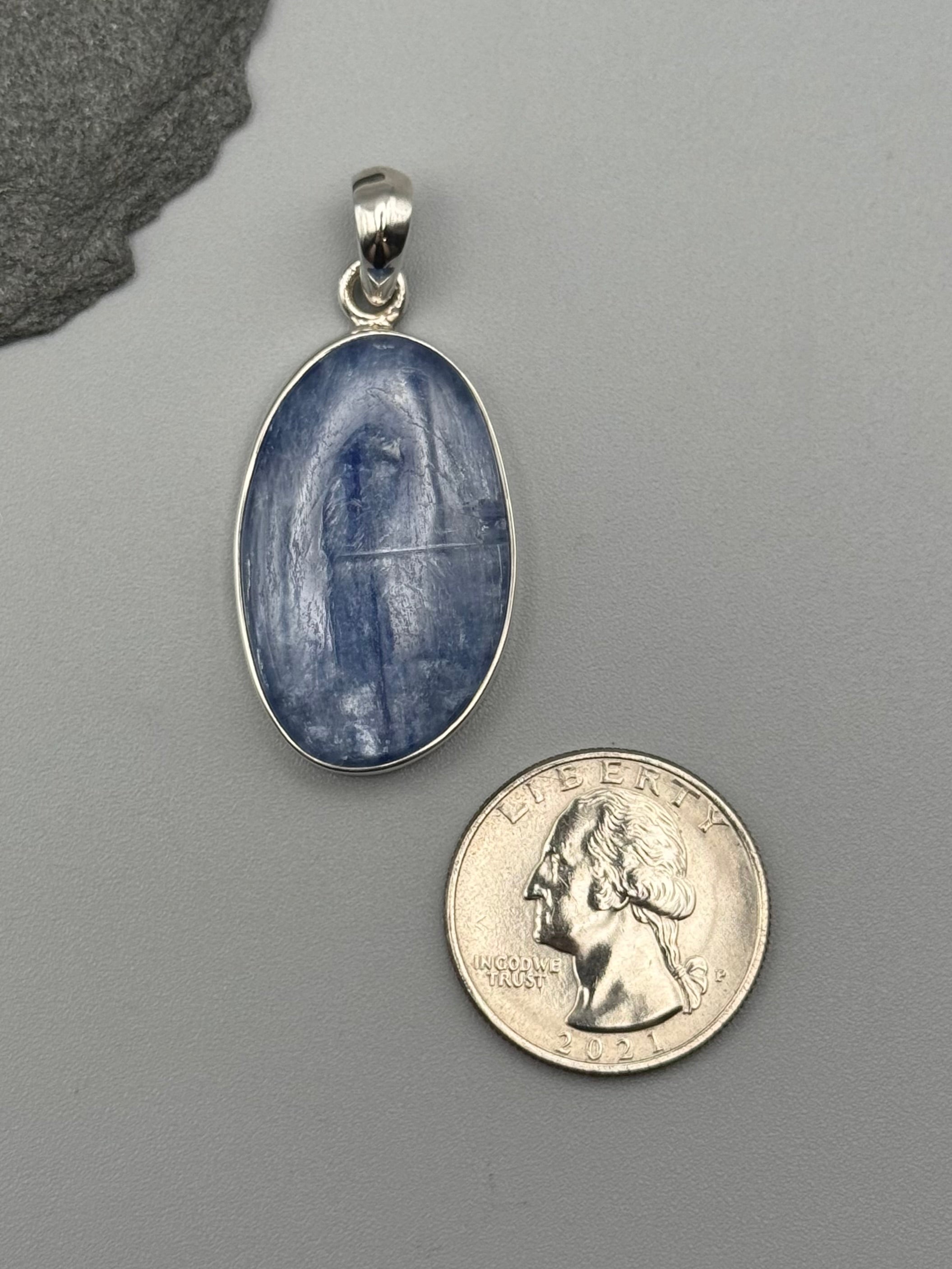 •KYANITE - MEDIUM OVAL• sterling silver pendant