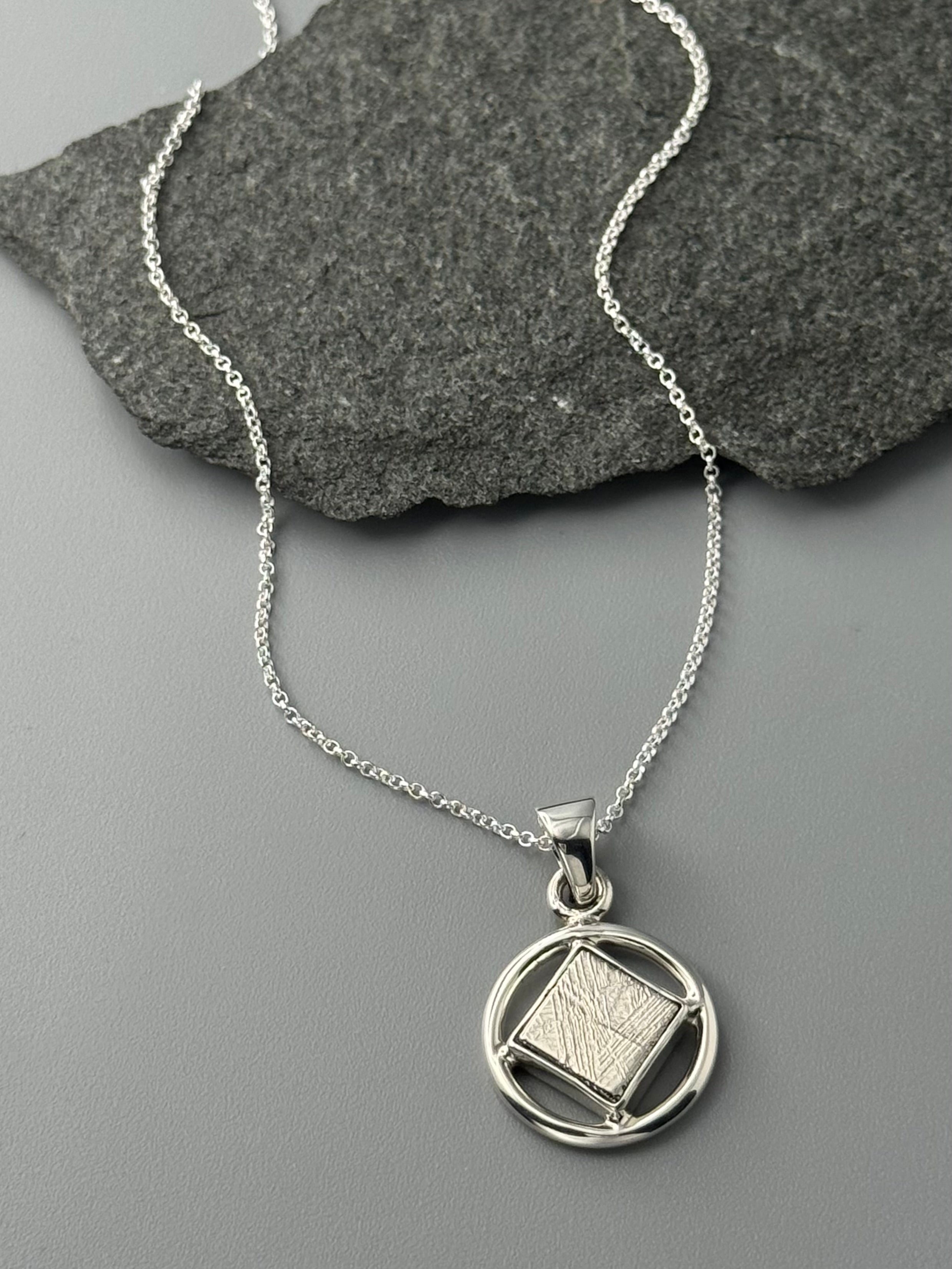 •METEORITE - COMPASS• sterling silver necklace (18" long)