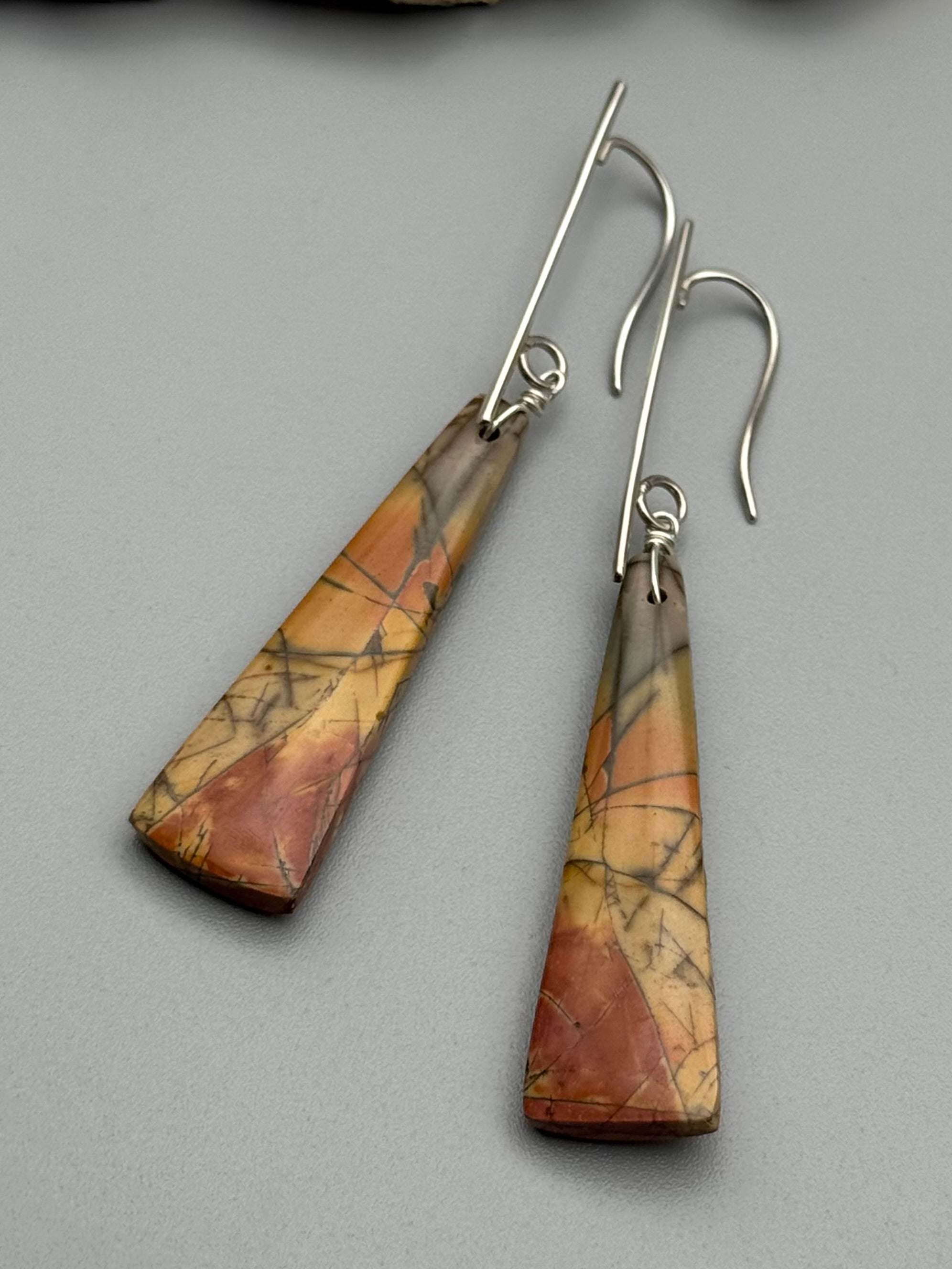 •STICKS & STONES• red creek jasper + silver earrings