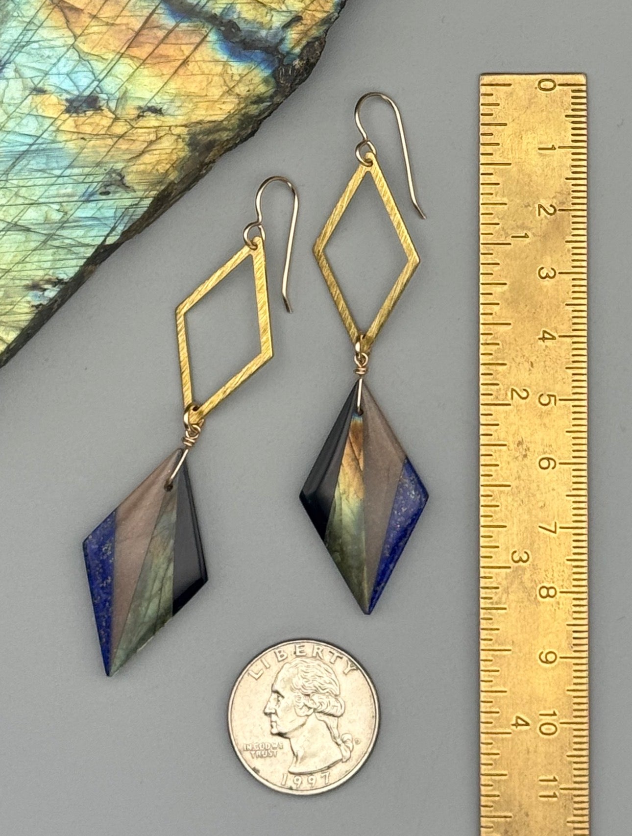 •DIAMOND DUO• intarsia + gold earrings