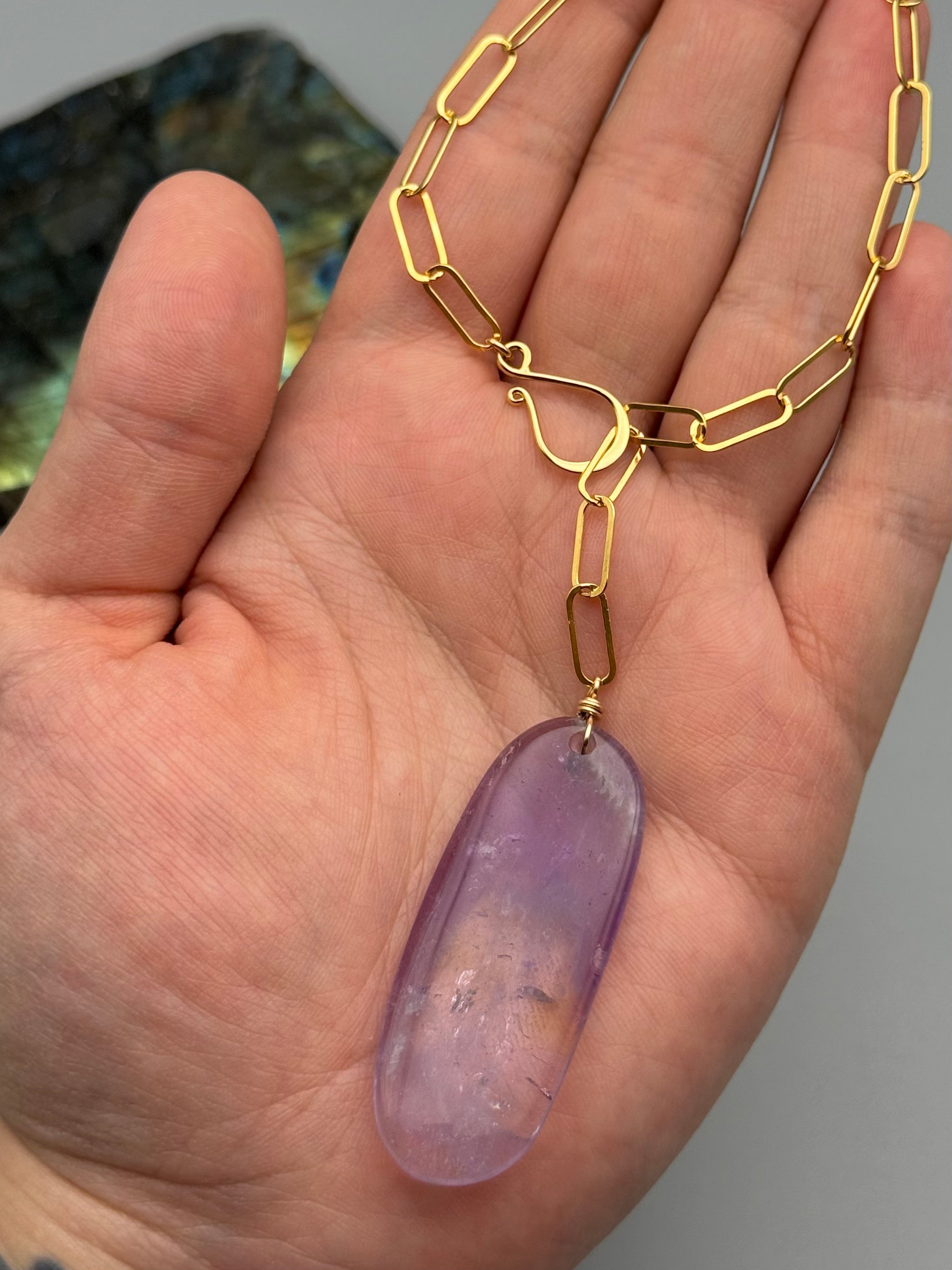 •LINKED• ametrine + gold necklace (ADJ to 19")