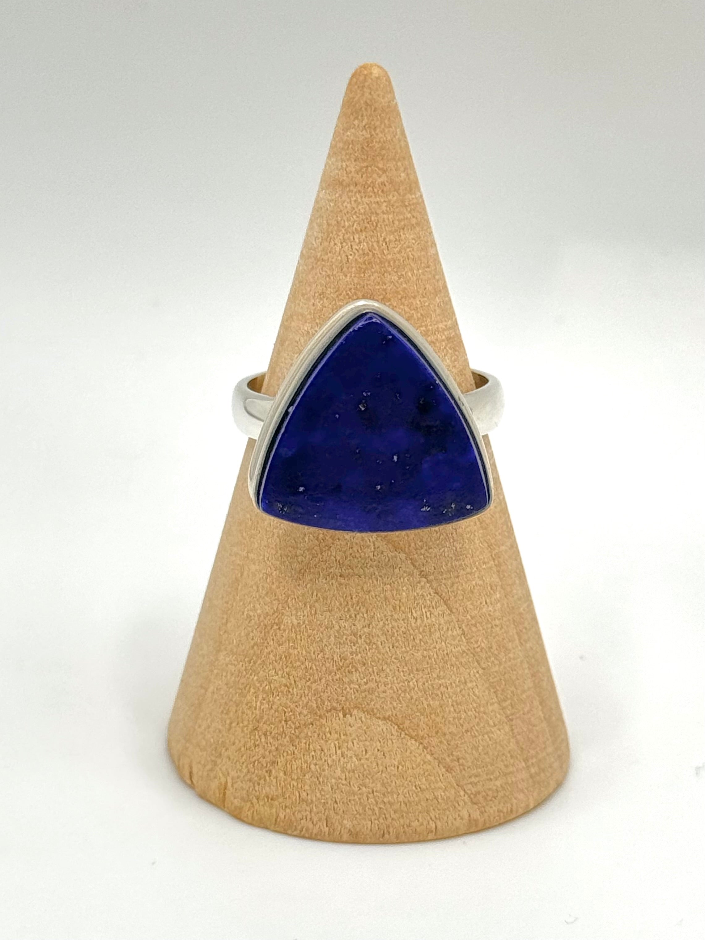 •LAPIS - LARGE ROUNDED TRIANGLE• silver ring (size 6.75)