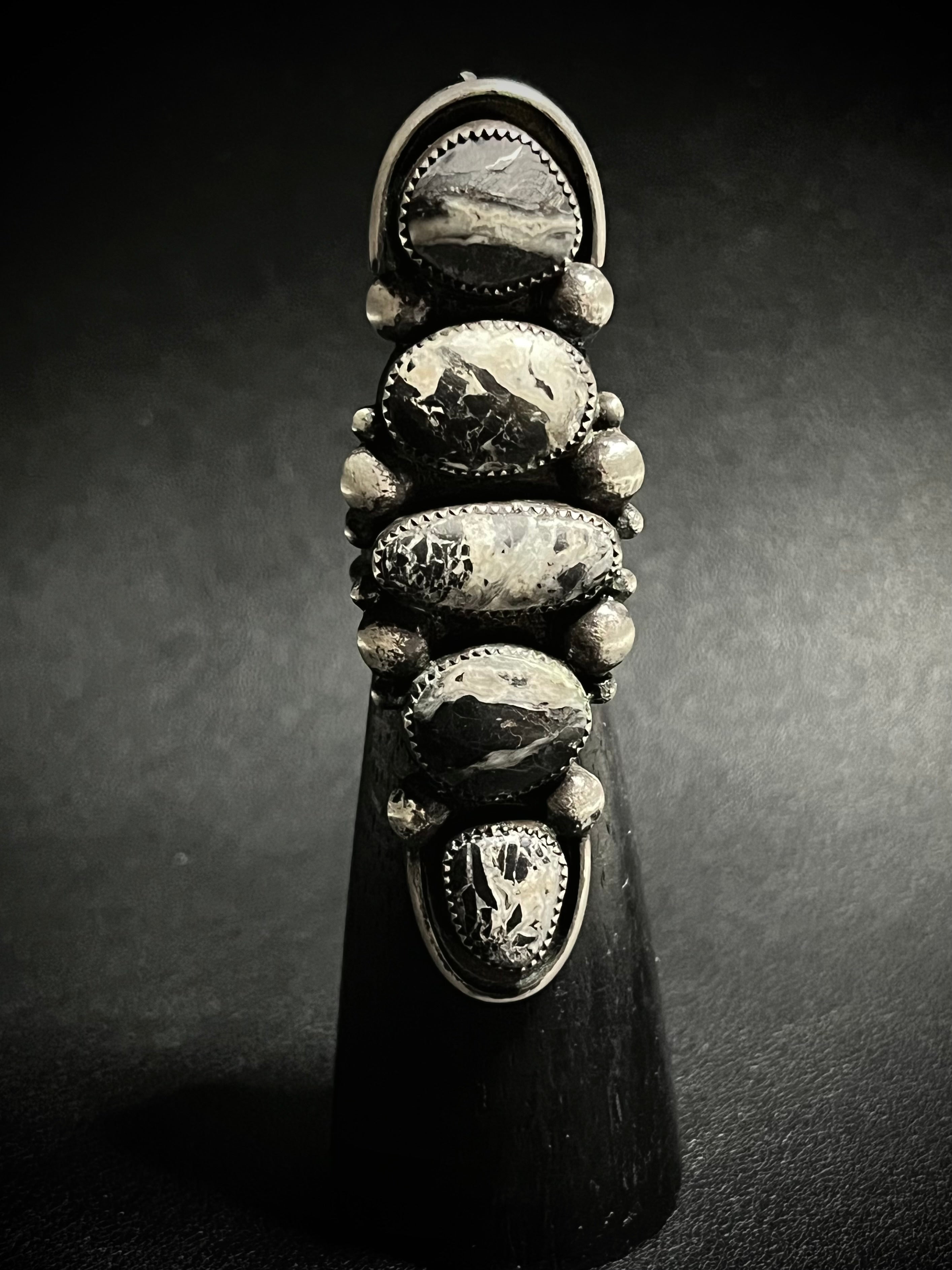 •CAIRN• white buffalo turquoise + silver ring - SIZE 9