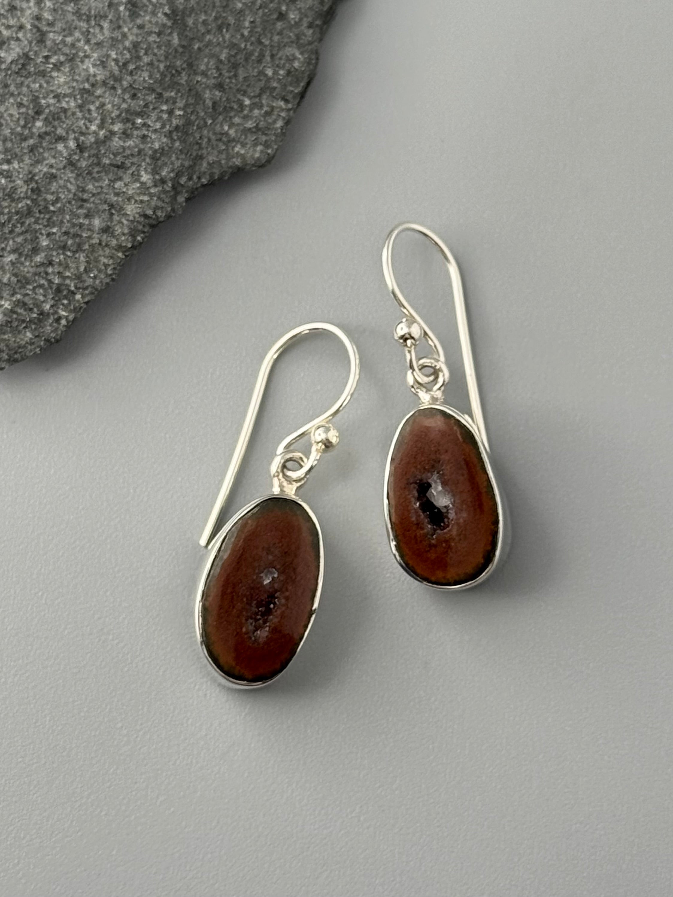 •COCONUT DRUZY• silver dangle earrings