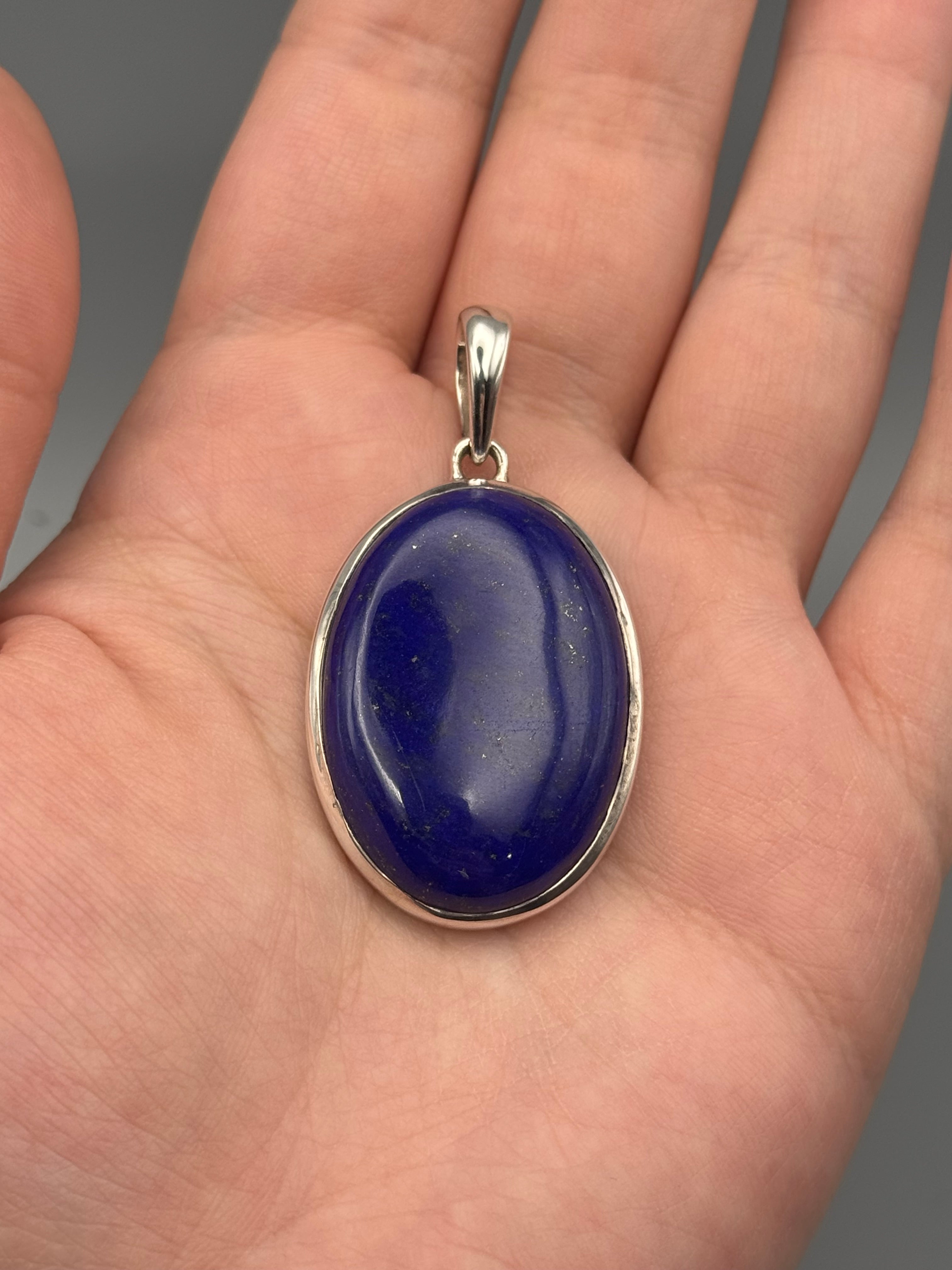 •LAPIS LAZULI - MEDIUM OVAL• sterling silver pendant