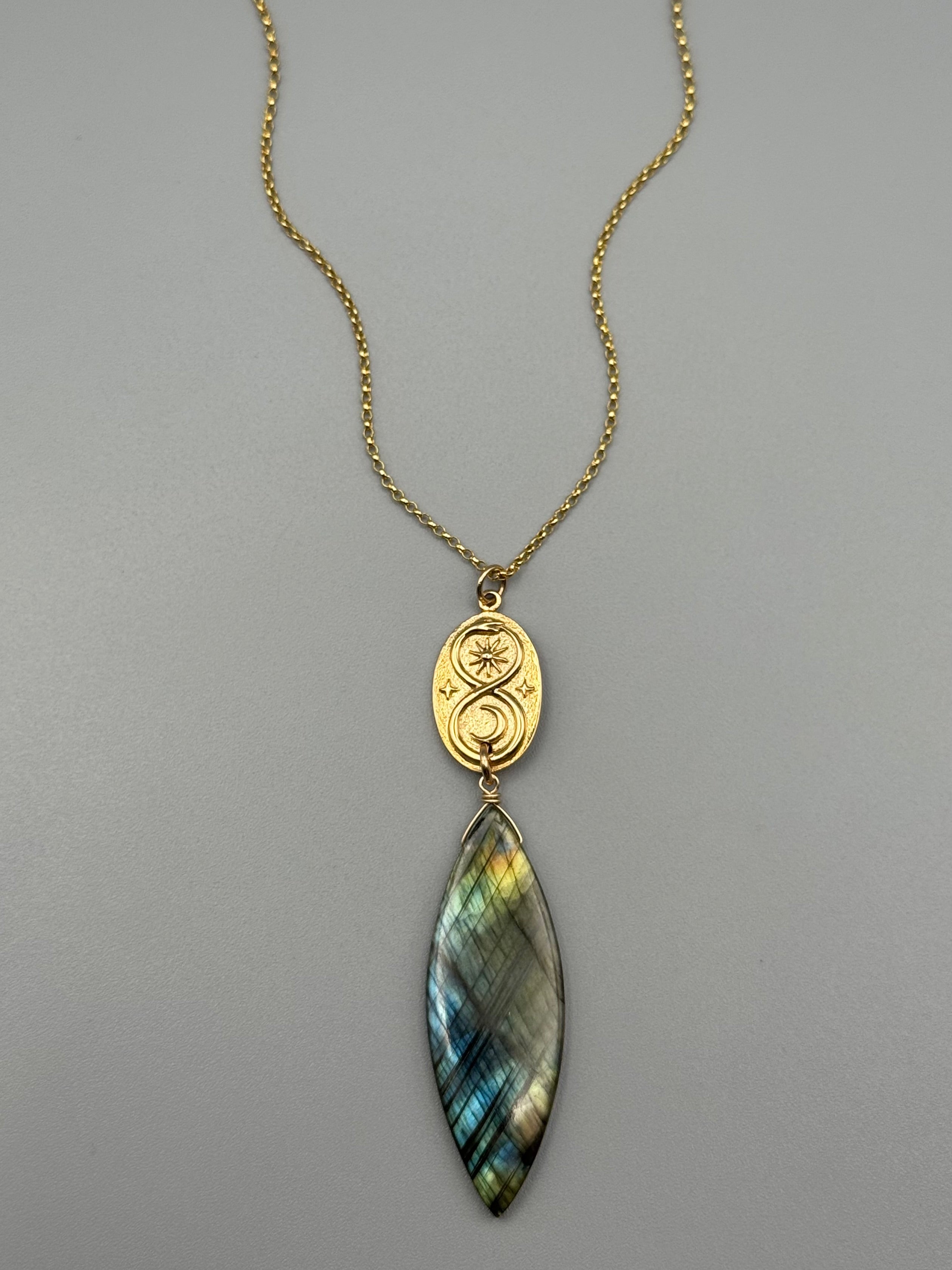 •NĀGA• labradorite + gold necklace (18"-20" long)