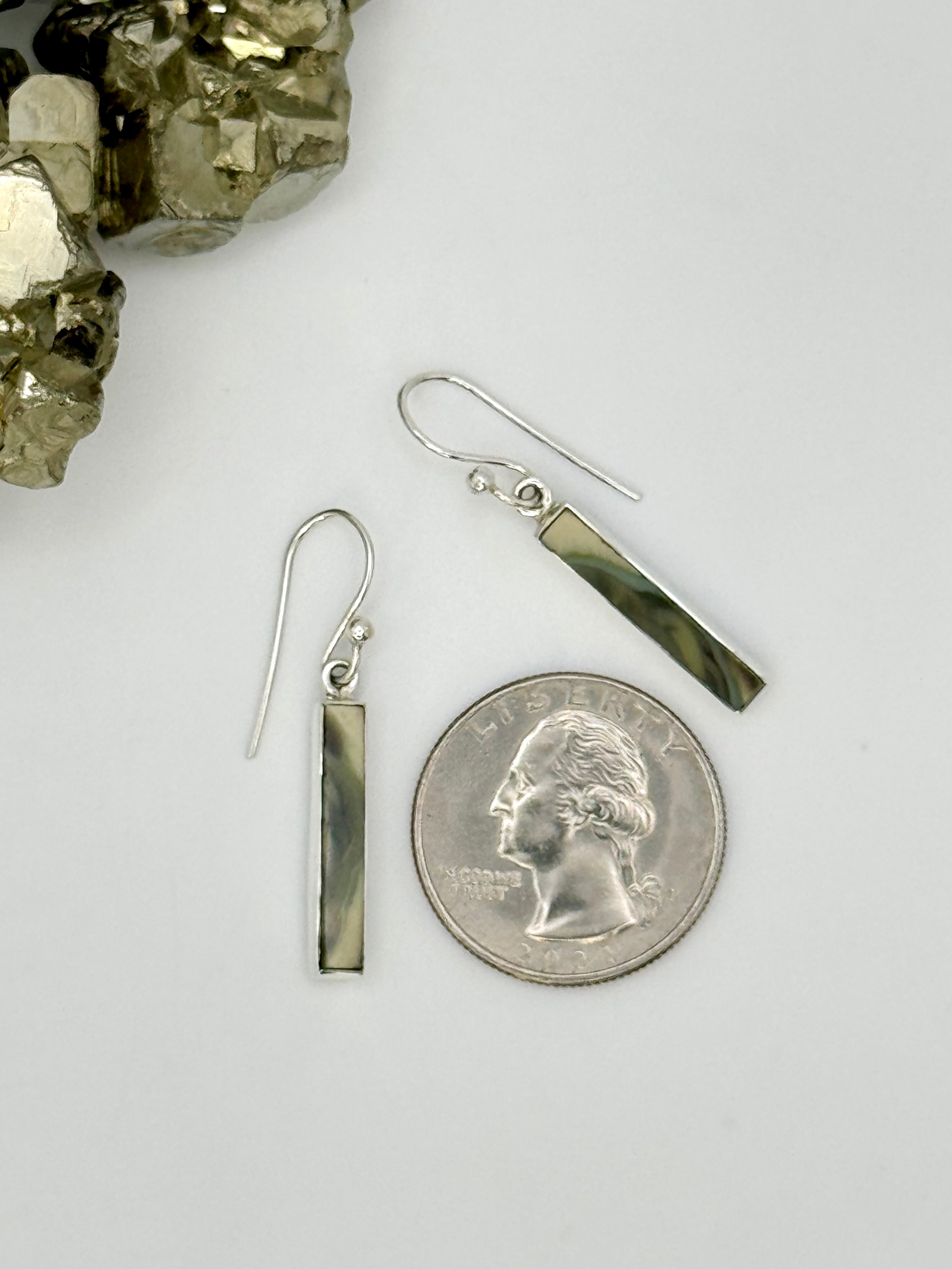 •IMPERIAL JASPER STICK• silver dangle earrings