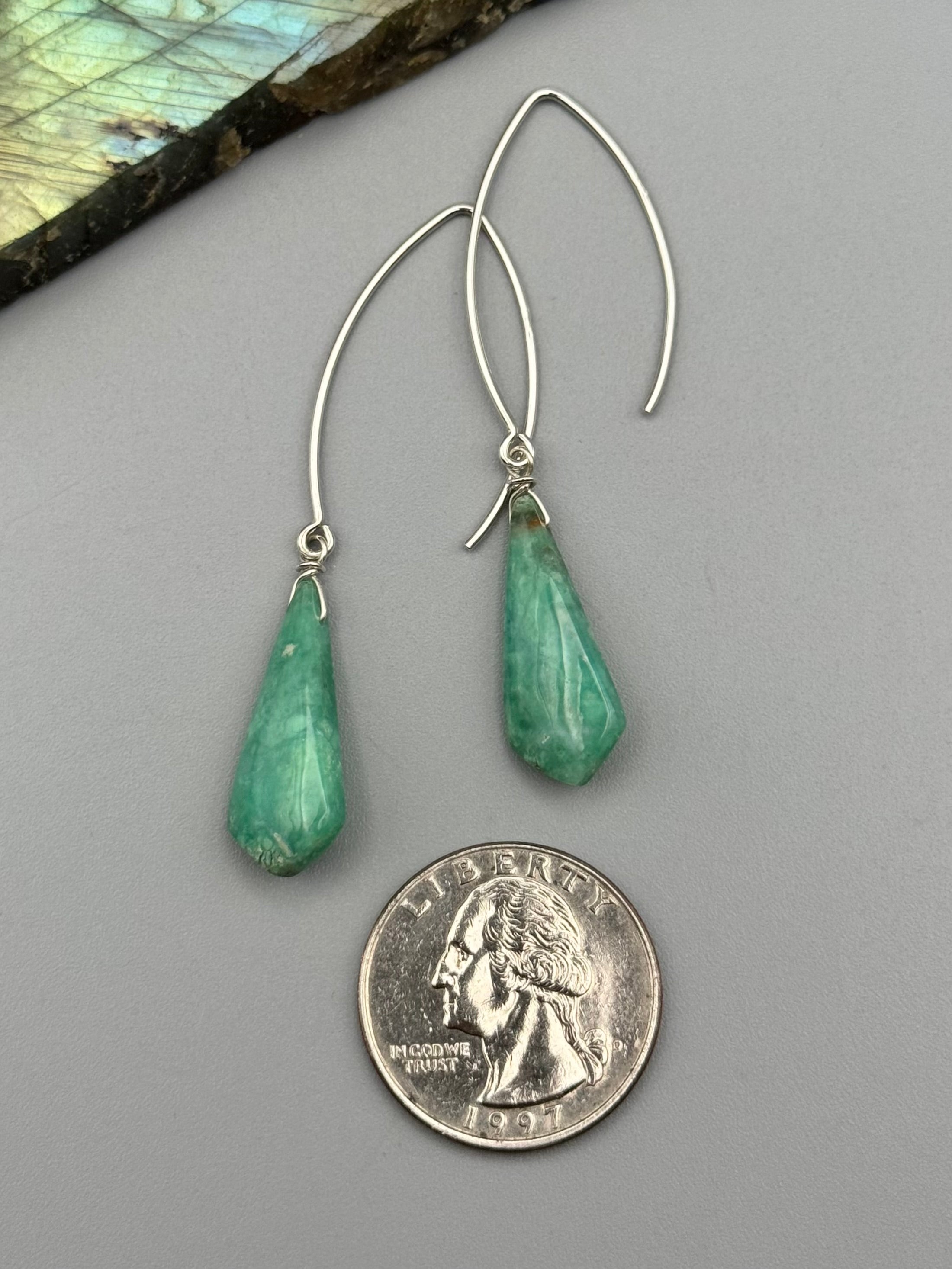 •STRAY• variscite kite + silver earrings