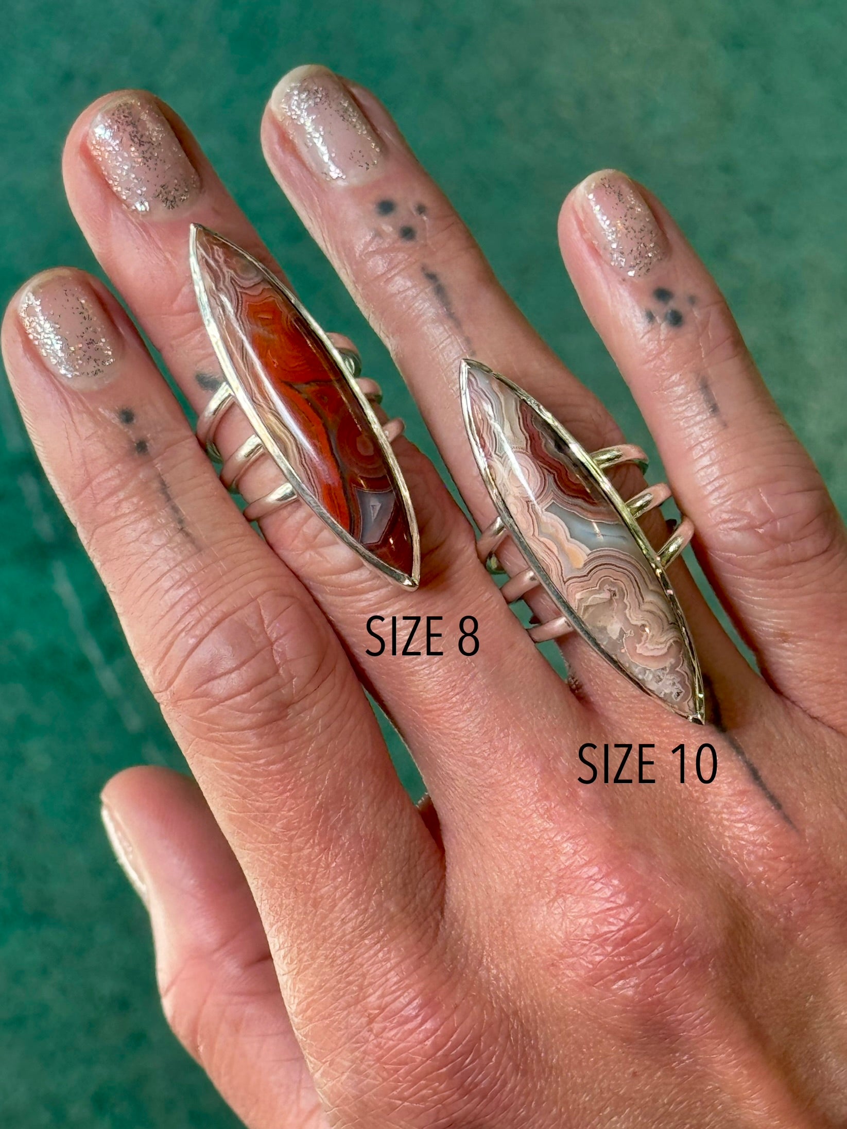 •CRAZY LACE AGATE - DEEP MARQUISE• sterling silver ring (various sizes)