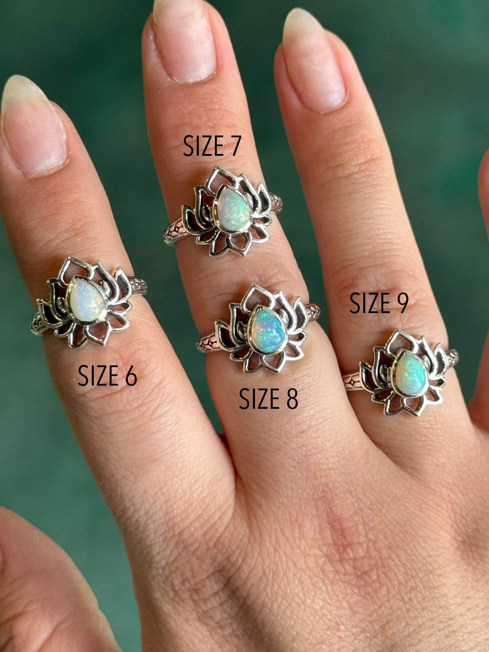 •ETHIOPIAN OPAL - LOTUS• sterling silver ring (various sizes)