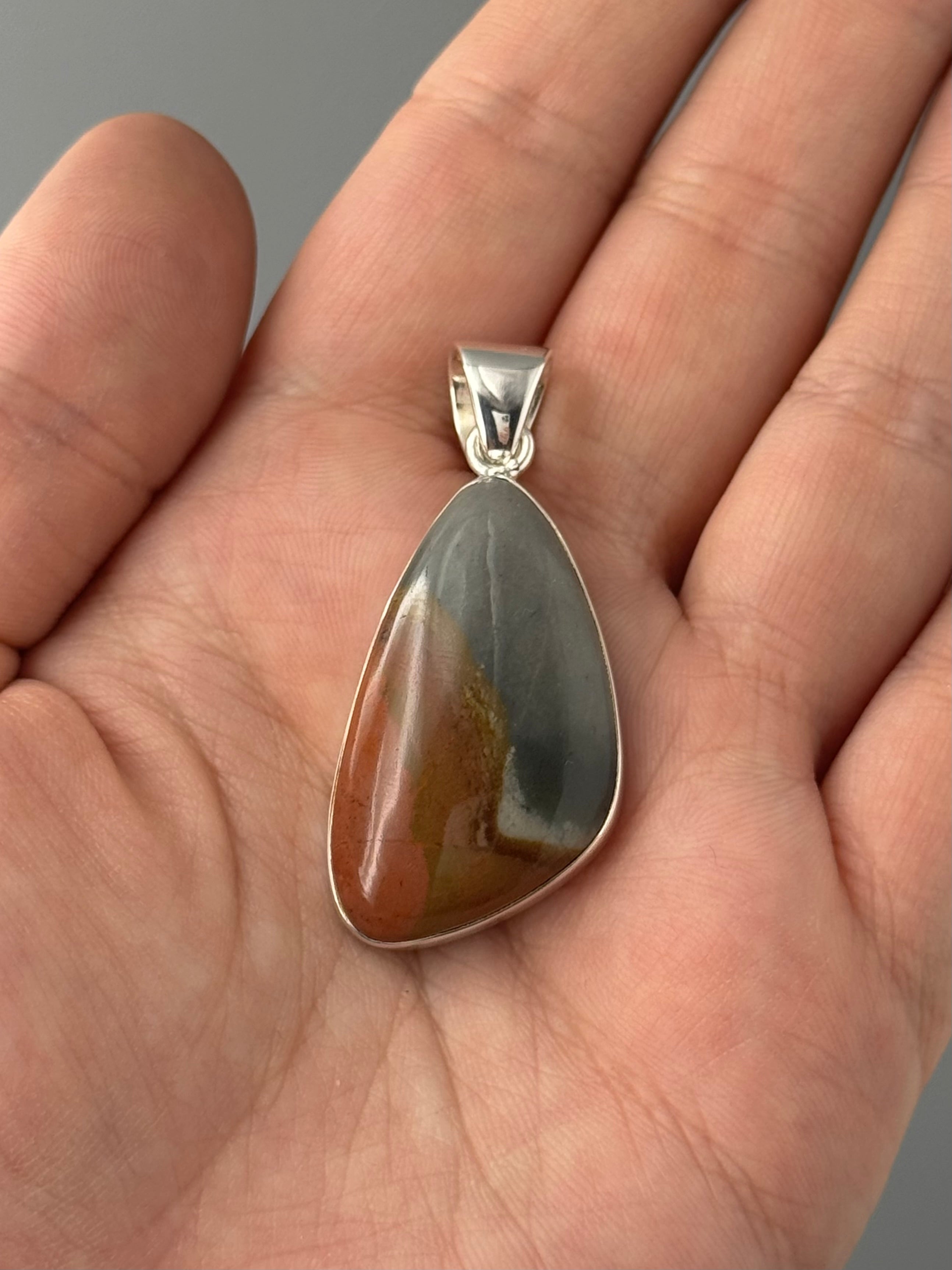 •POLYCHROME JASPER - FREEFORM• sterling silver pendant