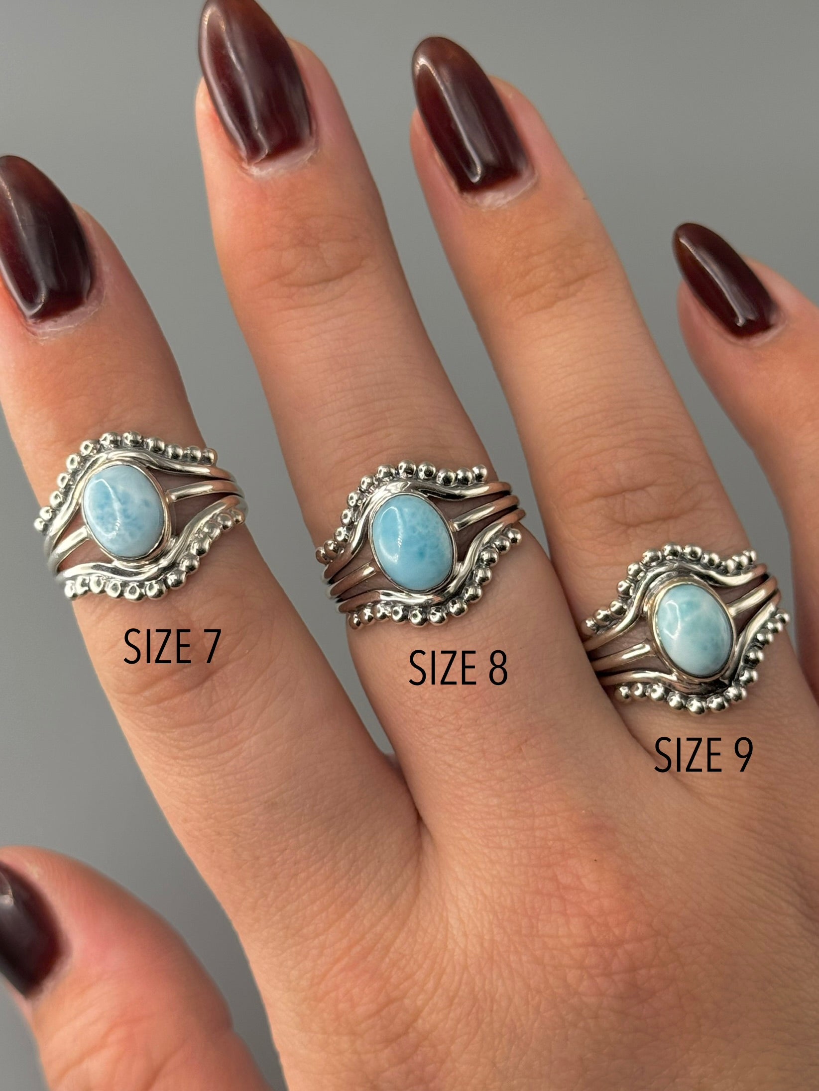 •LARIMAR - EYE OF THE STORM• sterling silver ring (various sizes)