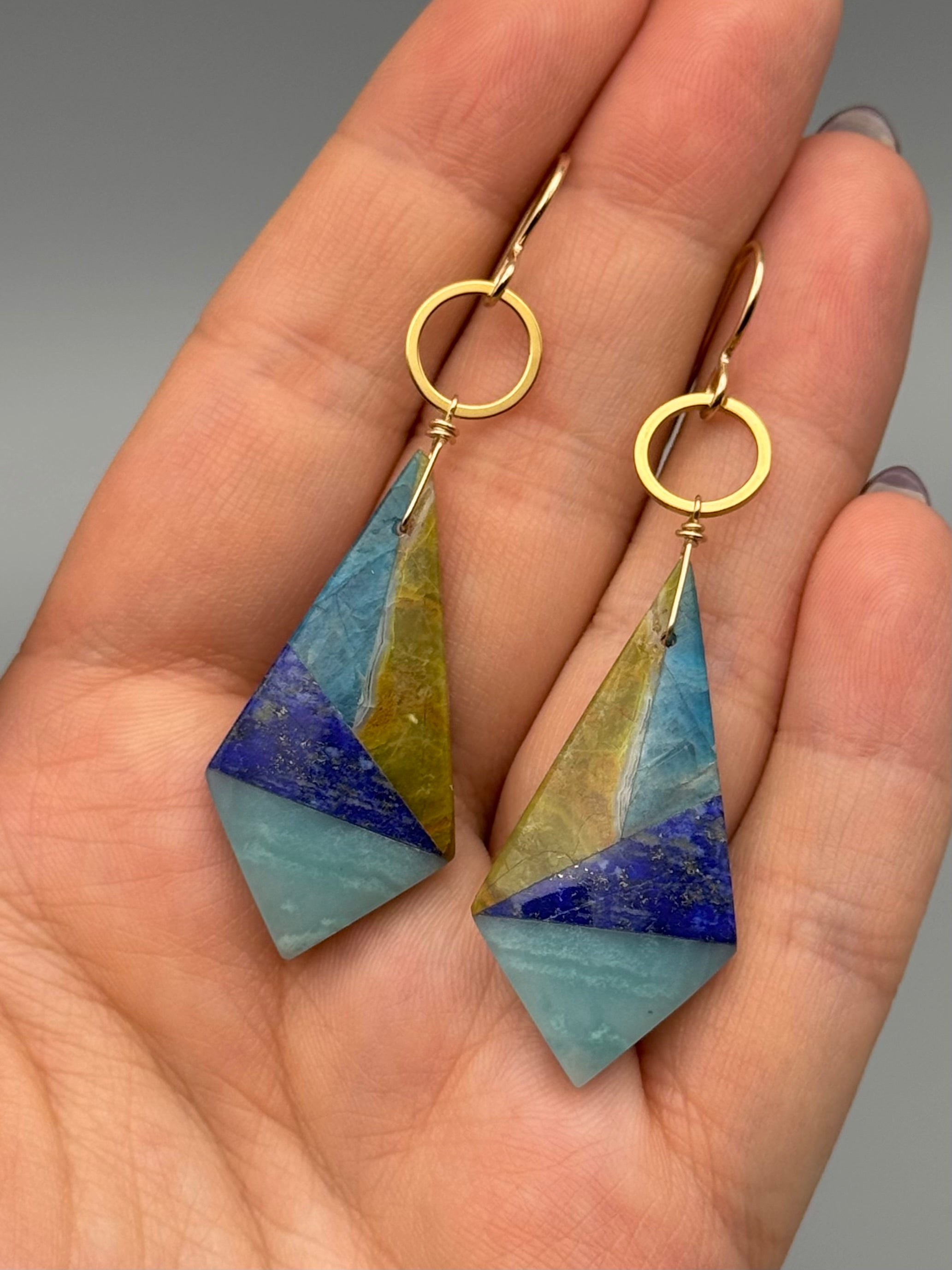 •LUNA• intarsia + gold earrings