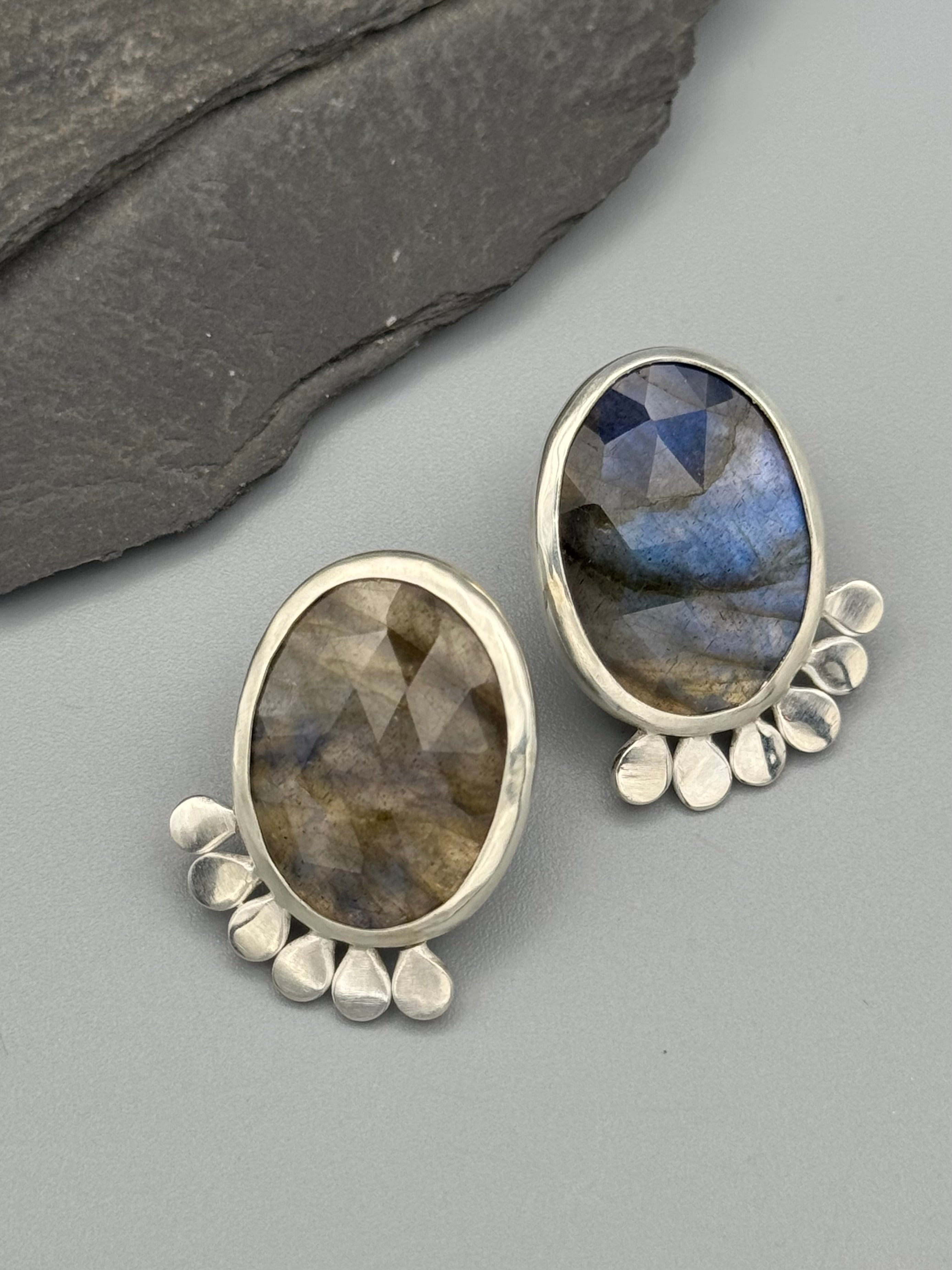•POLLINATOR• labradorite + silver post earrings