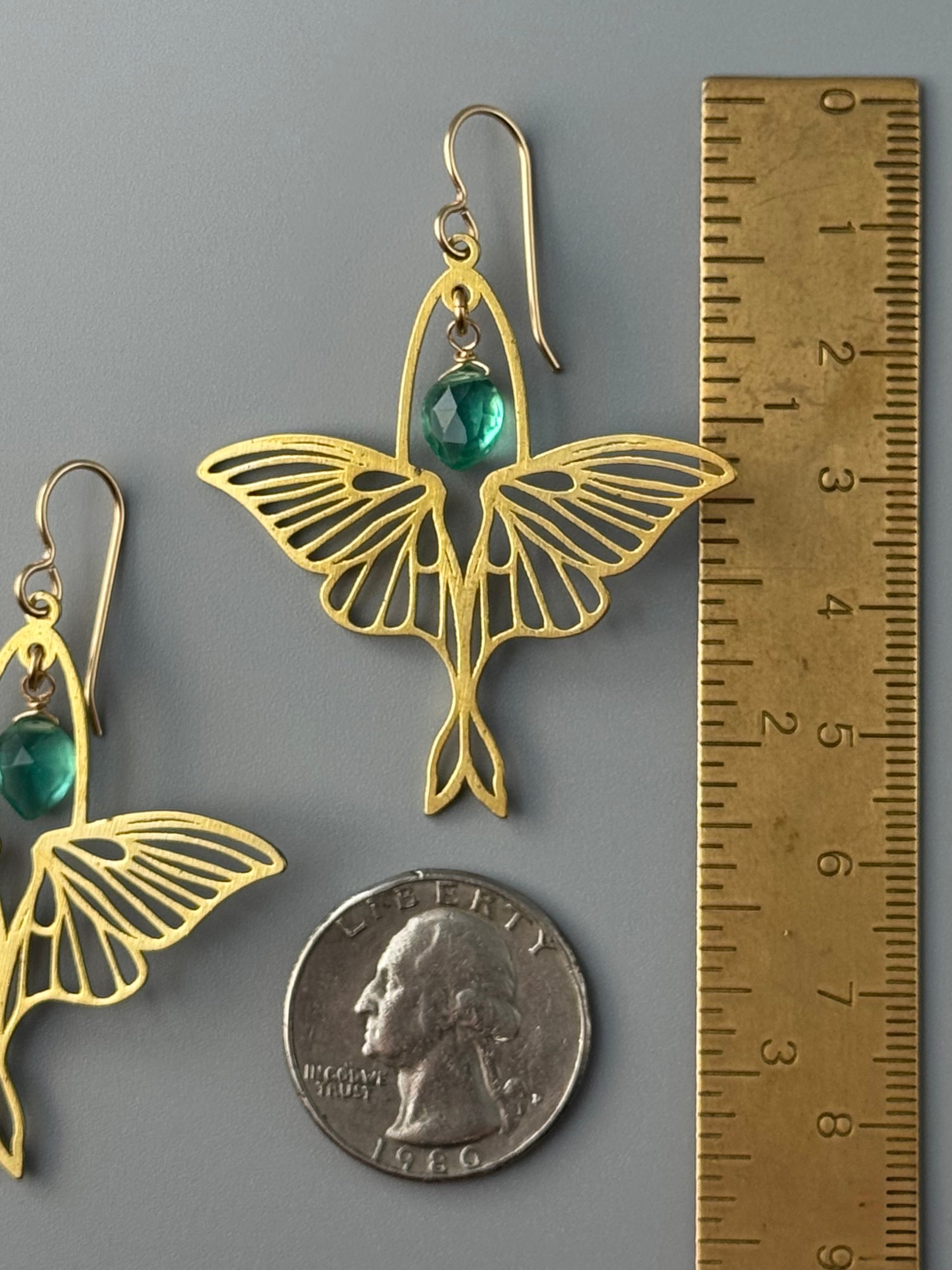 •ACTIAS• paraiba quartz + gold earrings