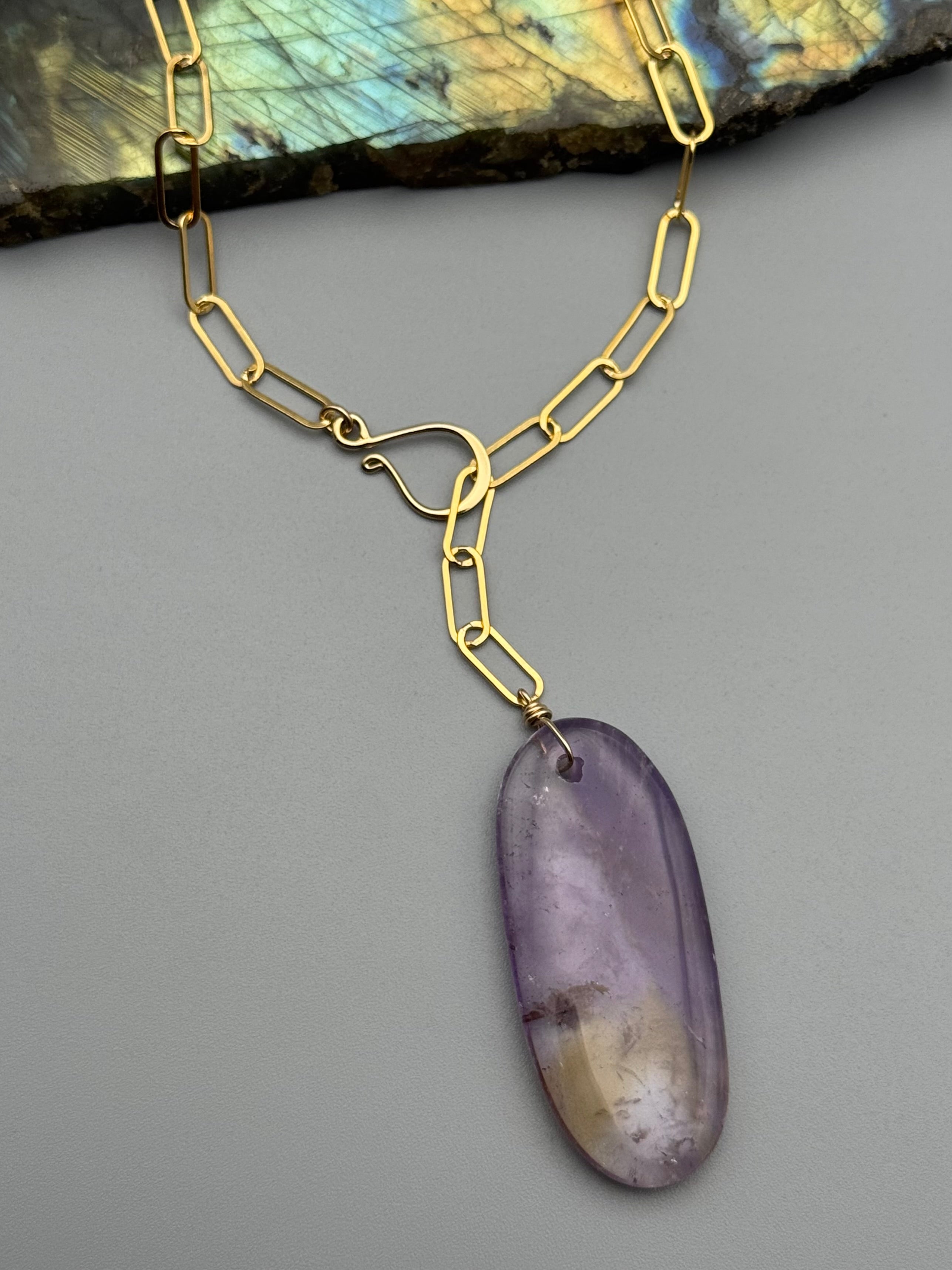 •LINKED• ametrine + gold necklace (ADJ to 19")