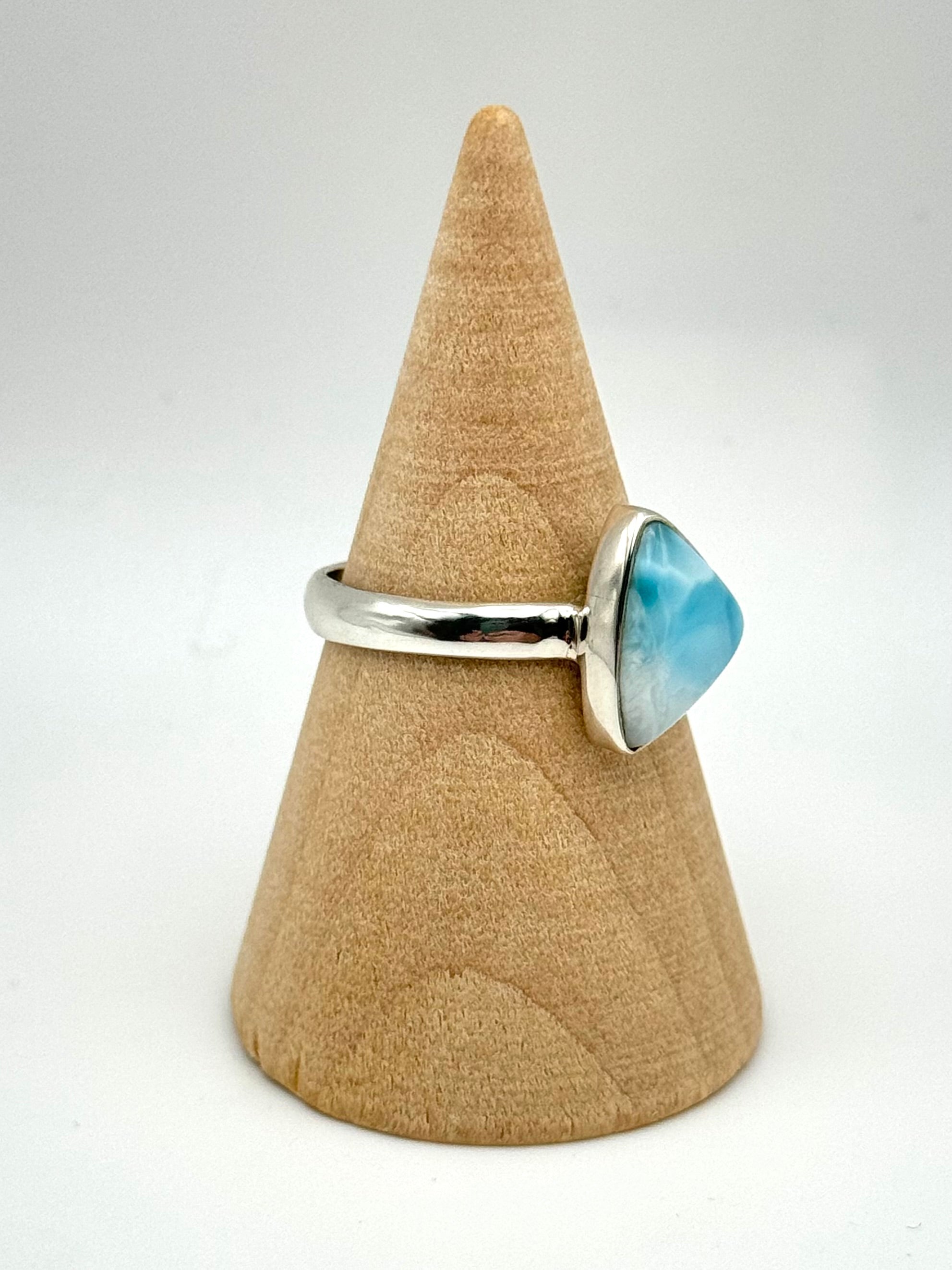 •LARIMAR - MEDIUM SOFT TRIANGLE• silver ring (size 9.25)