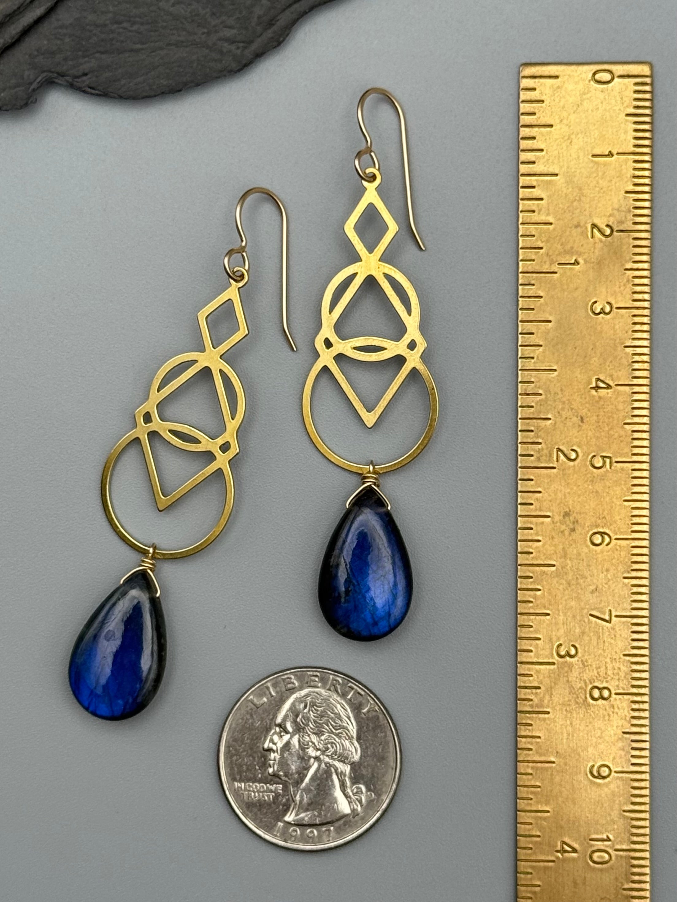 •SIGNS• labradorite + gold earrings