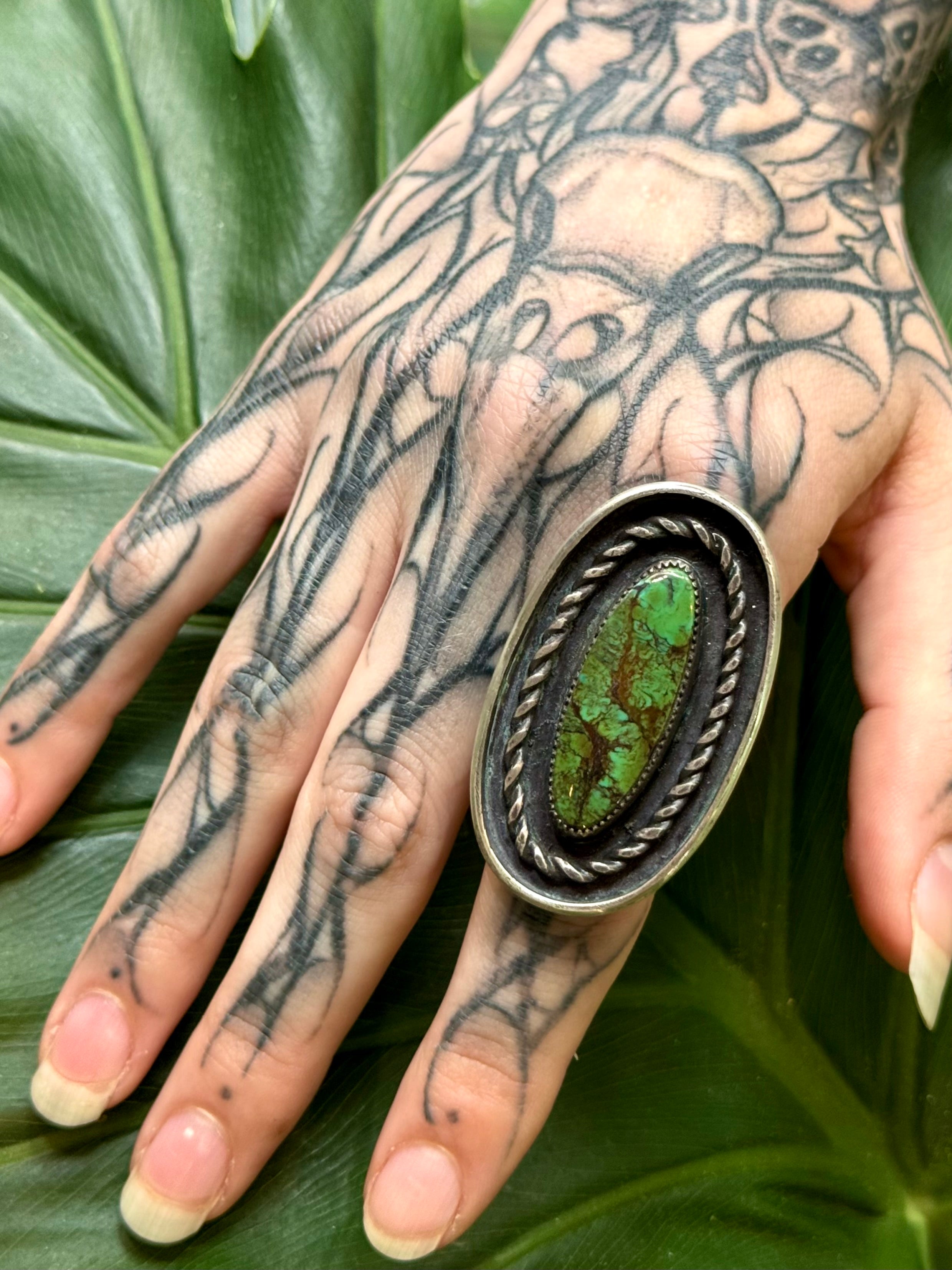 •LASSO• hubei turquoise + silver ring (size 8.75)