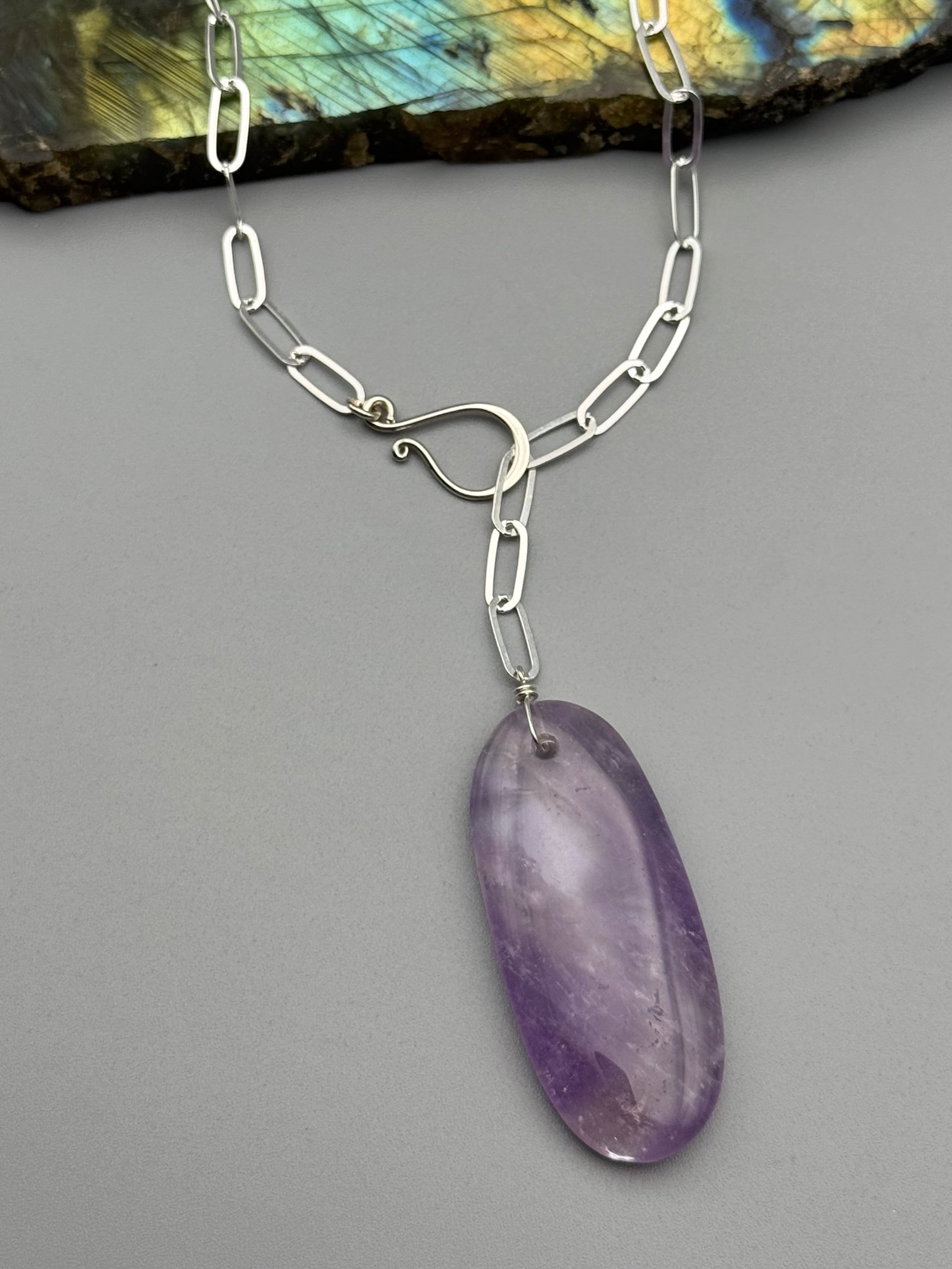 •LINKED• ametrine + silver necklace (ADJ to 19")