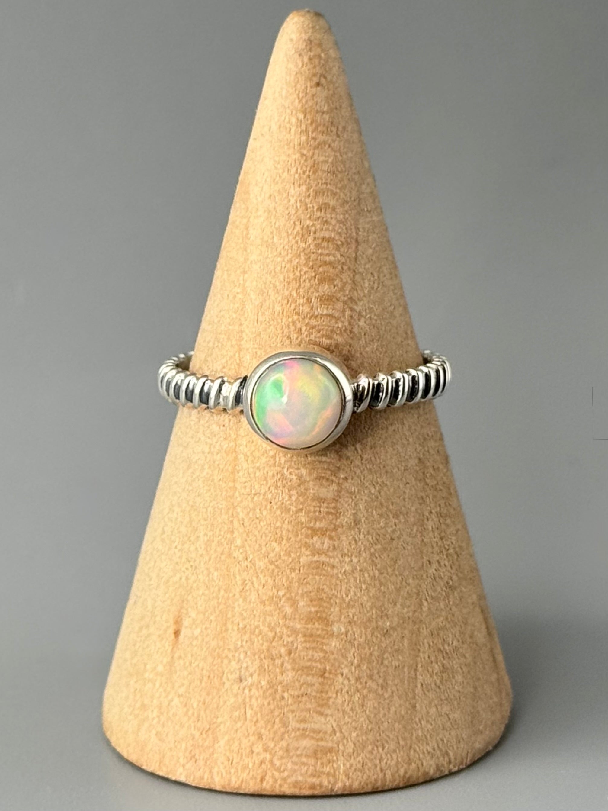 •ETHIOPIAN OPAL - TWISTED• sterling silver ring (various sizes)