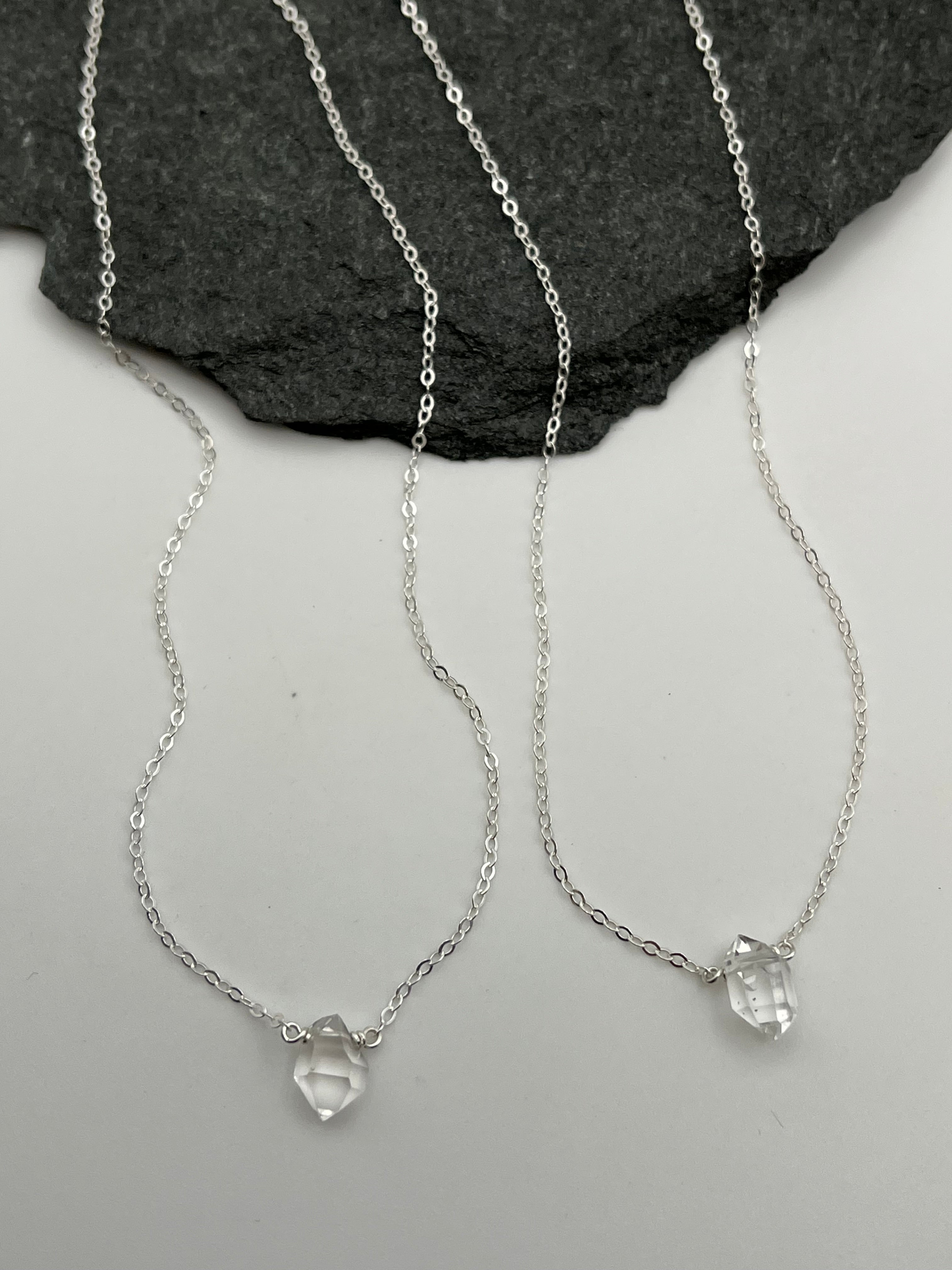 •STRAY• faceted herkimer + silver necklace