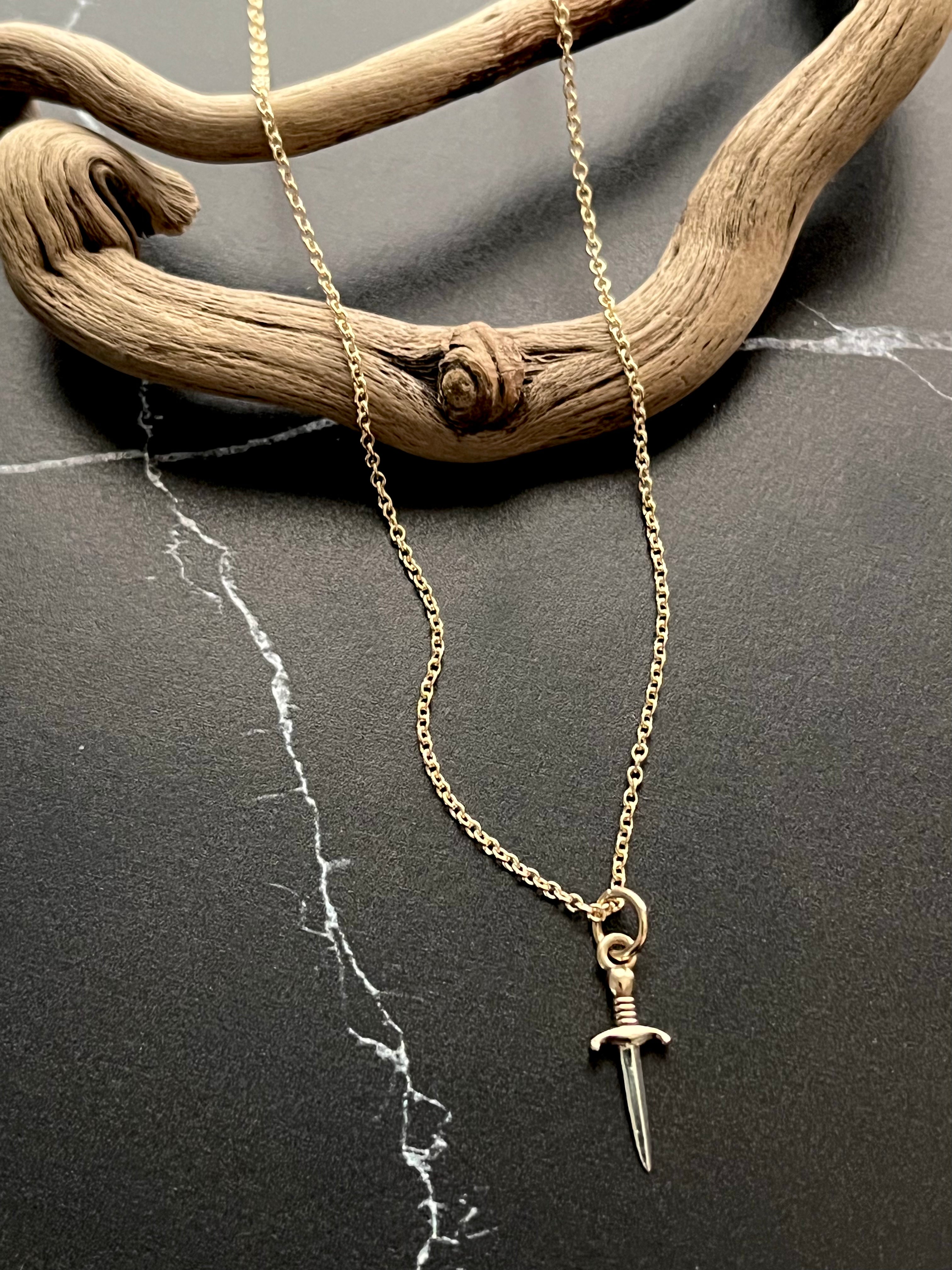 •LITTLE DAGGER•  mixed metal necklace