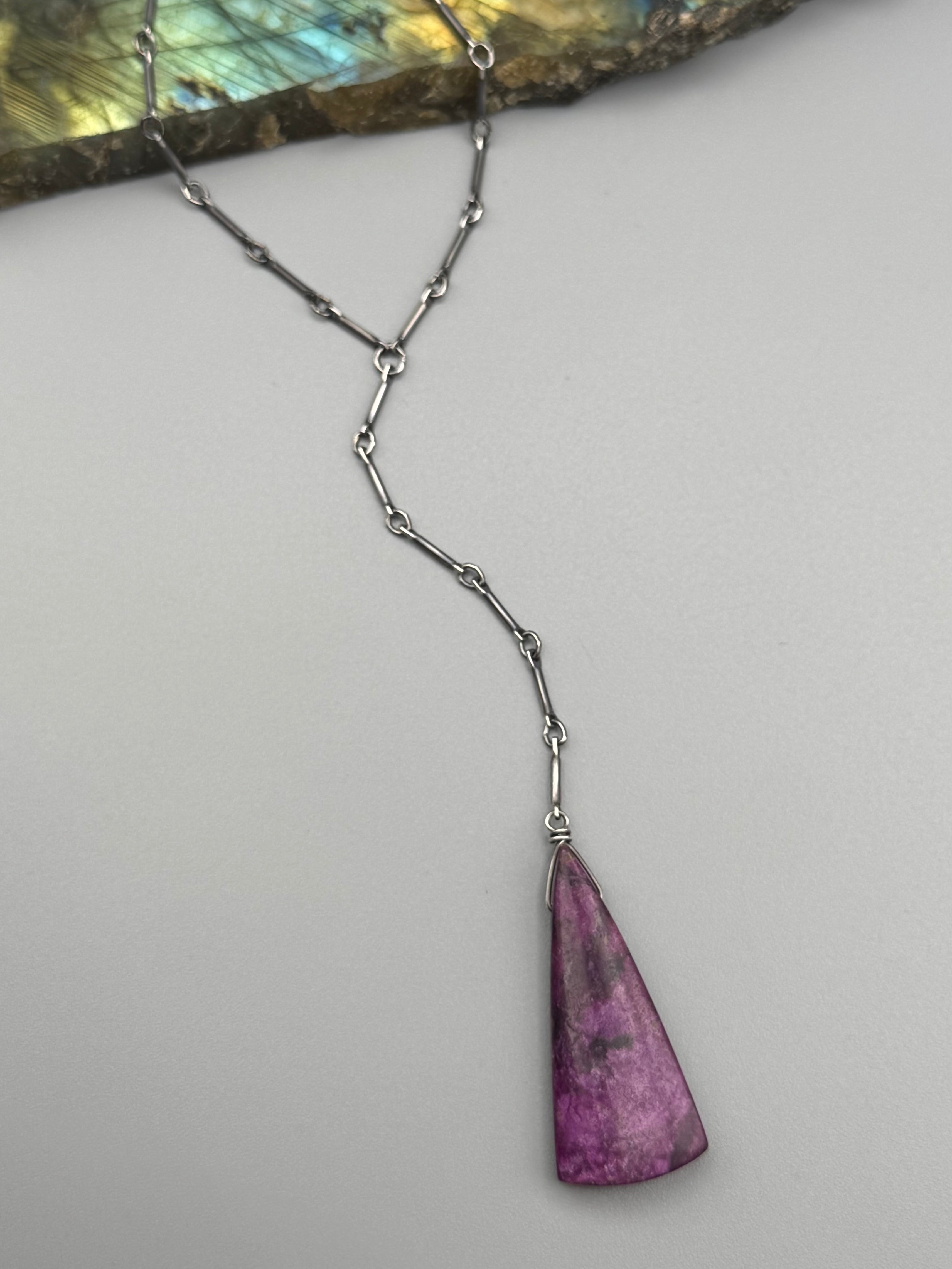 •STICKS & STONE• sugilite + silver necklace (18"-20" + 4" drop)