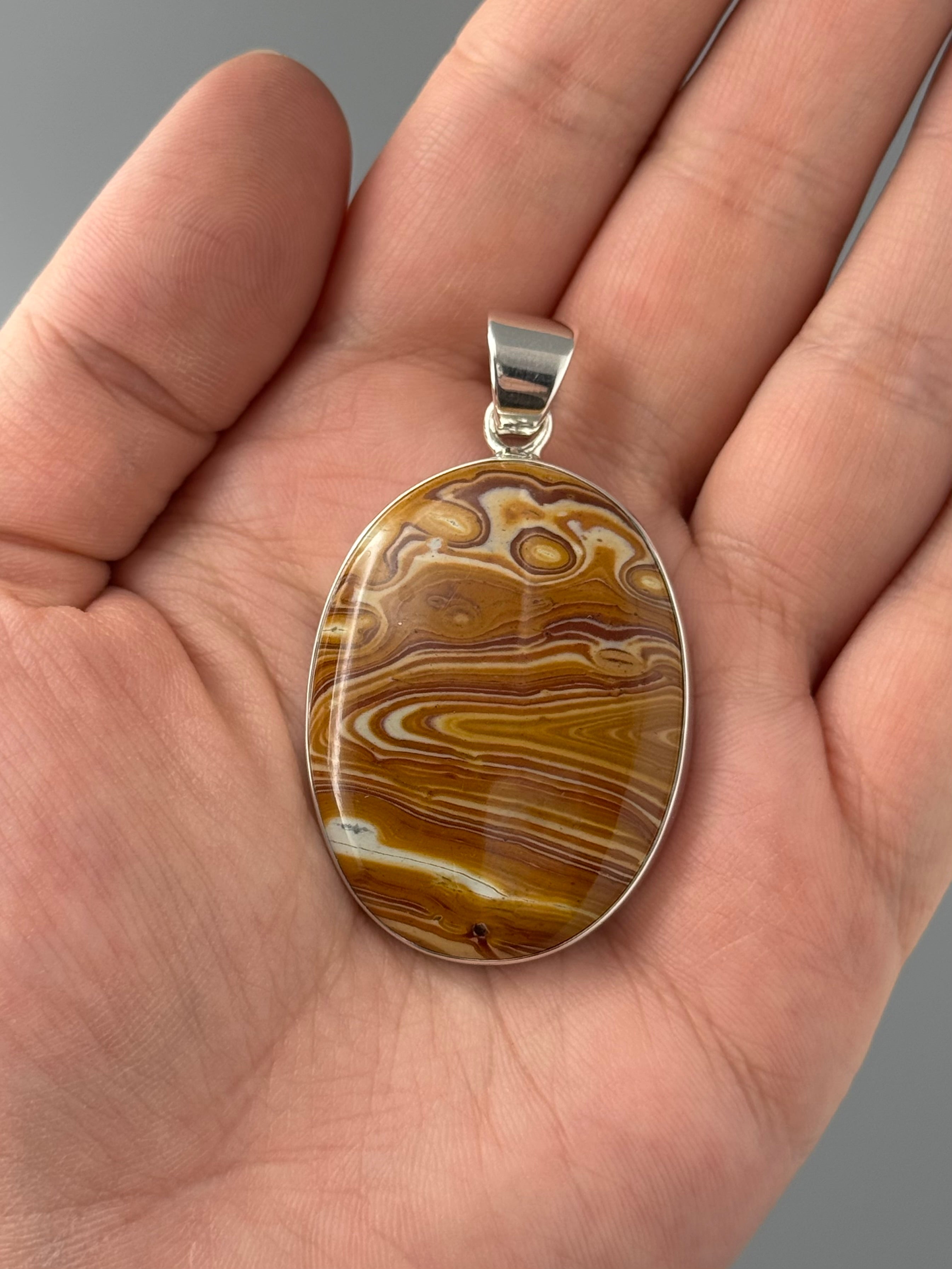 •WALNUT JASPER - OVAL• sterling silver pendant