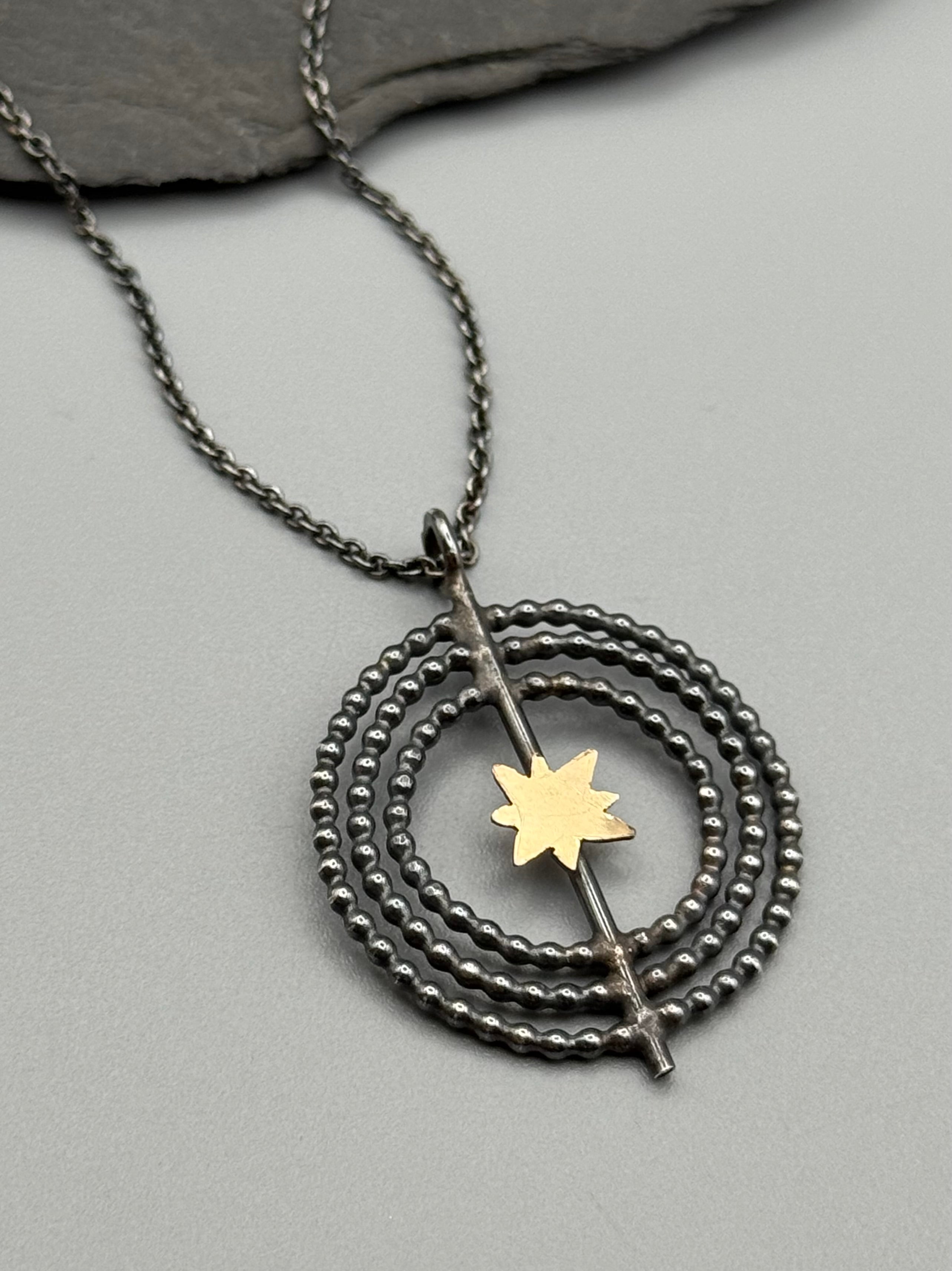 •INNER COMPASS - SMALL• mixed metal necklace (19" long)