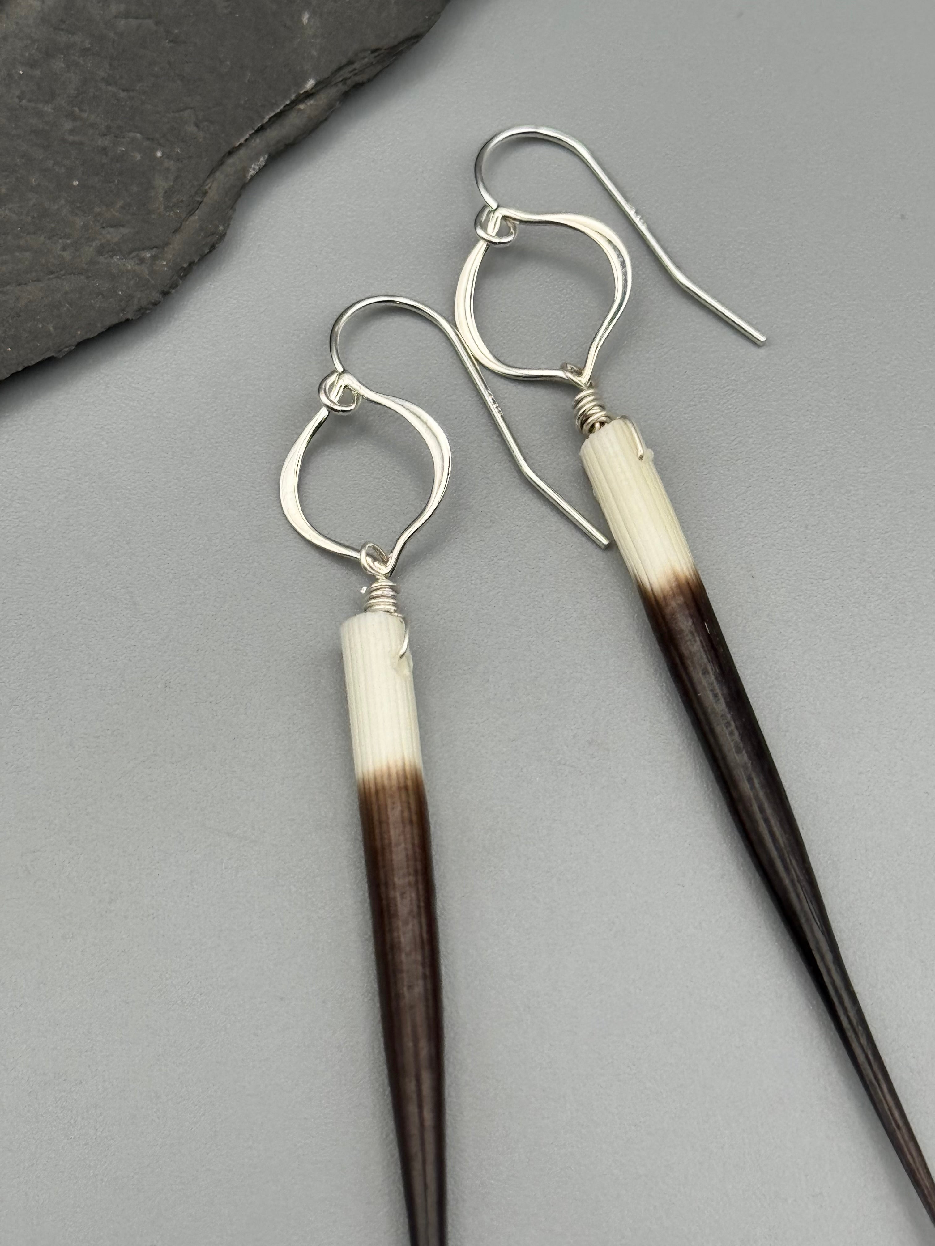 •ARABESQUE• porcupine quill + silver earrings