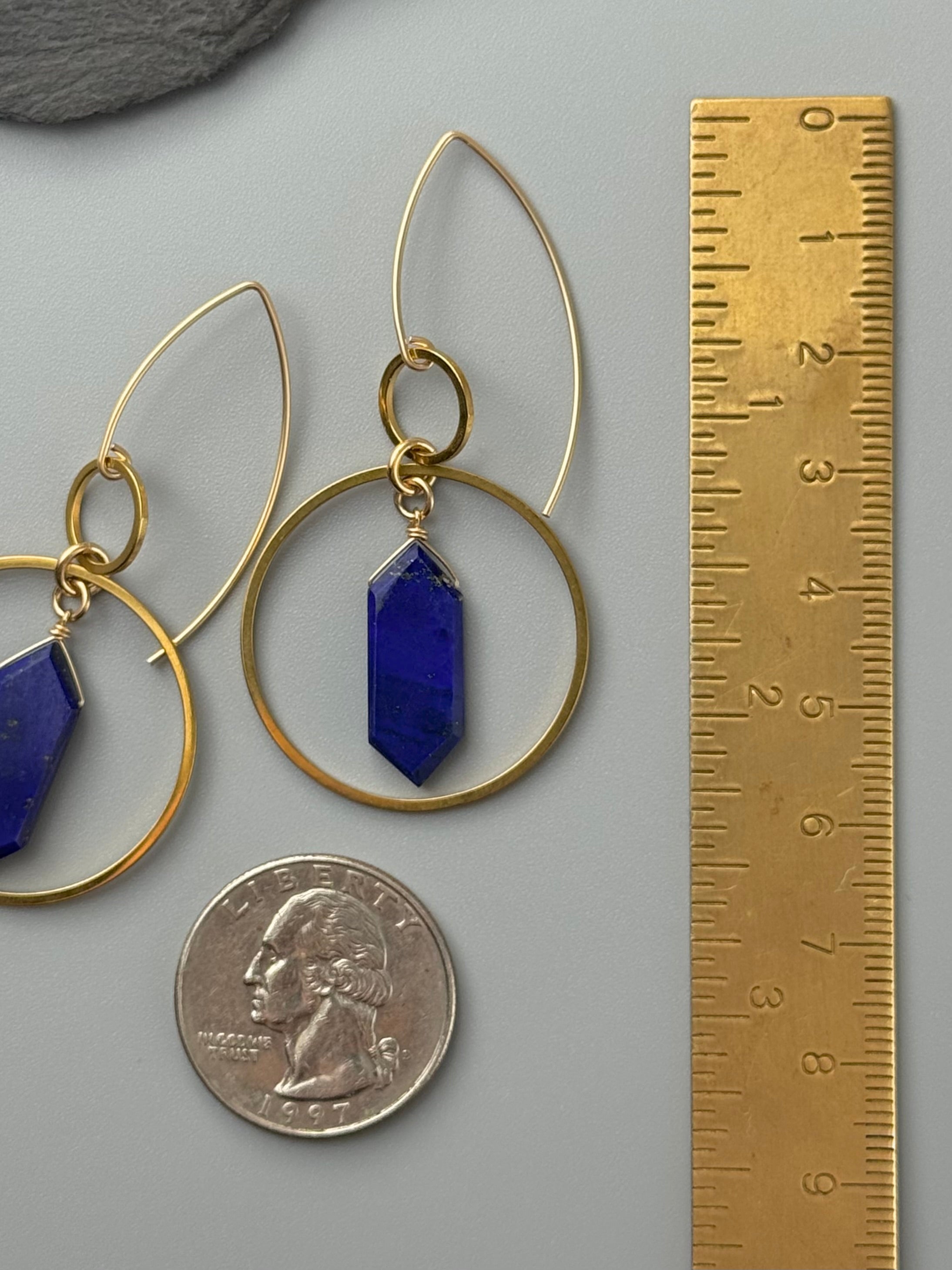 •EQUA-LUNA• lapis lazuli + gold earrings