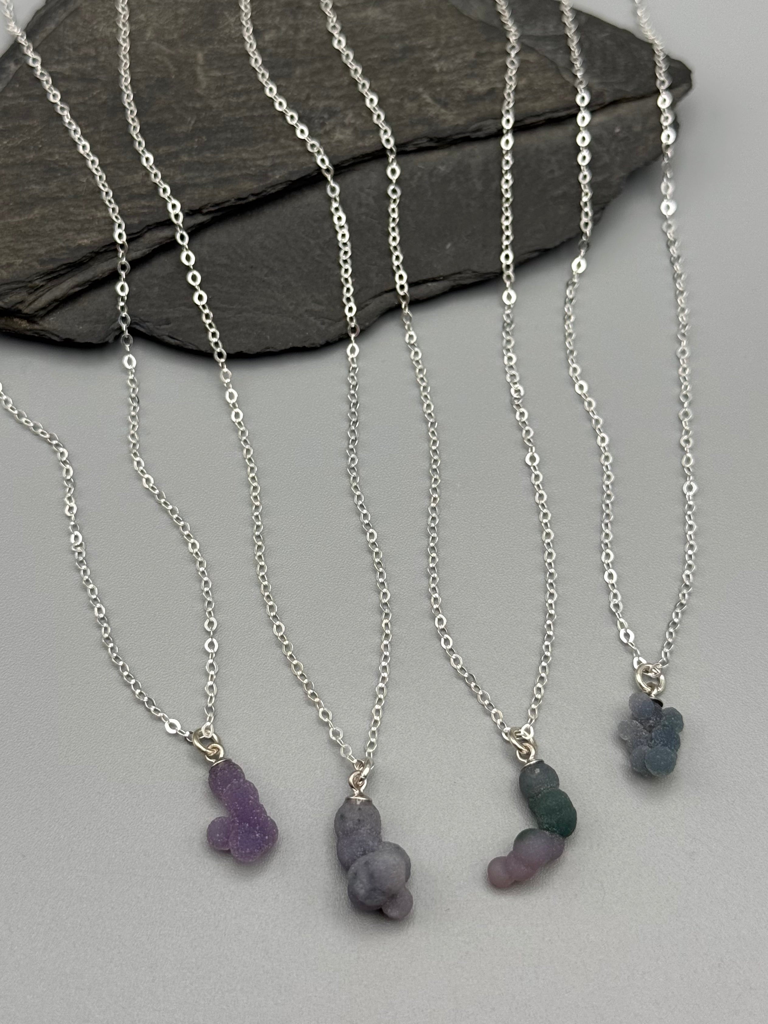 •STRAY• botryoidal chalcedony lil' blob + silver necklace (various lengths)