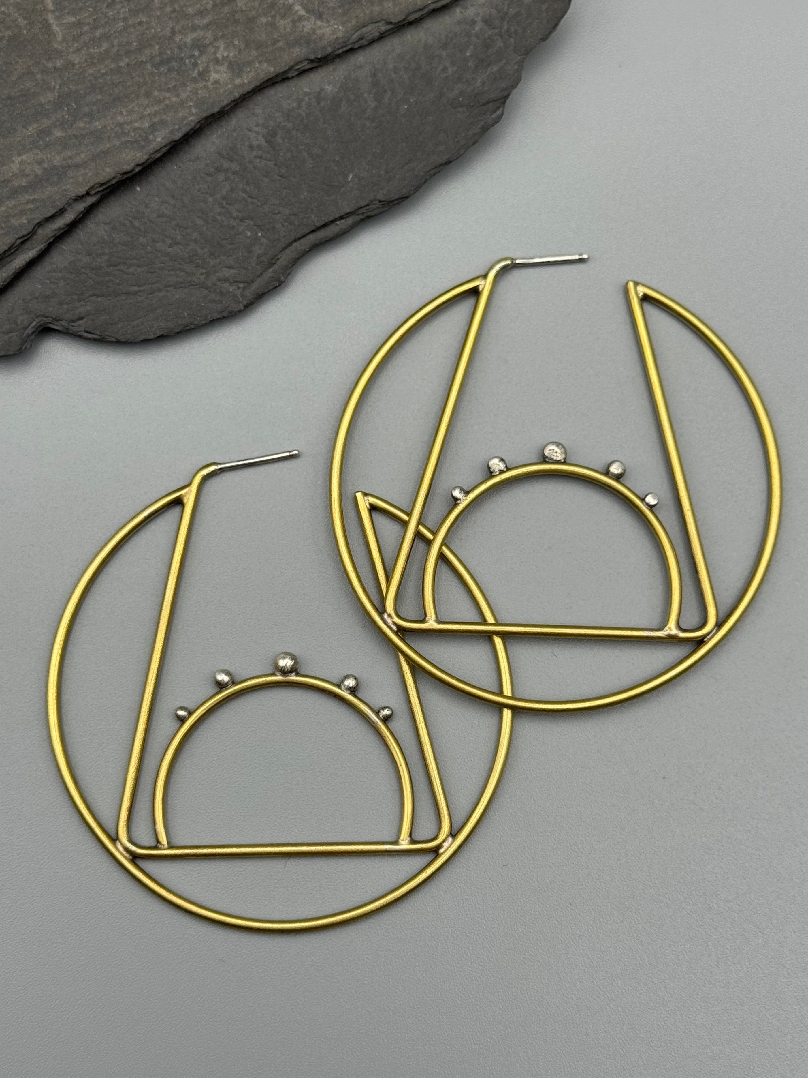 •SOFINAE• mixed metal hoop earrings
