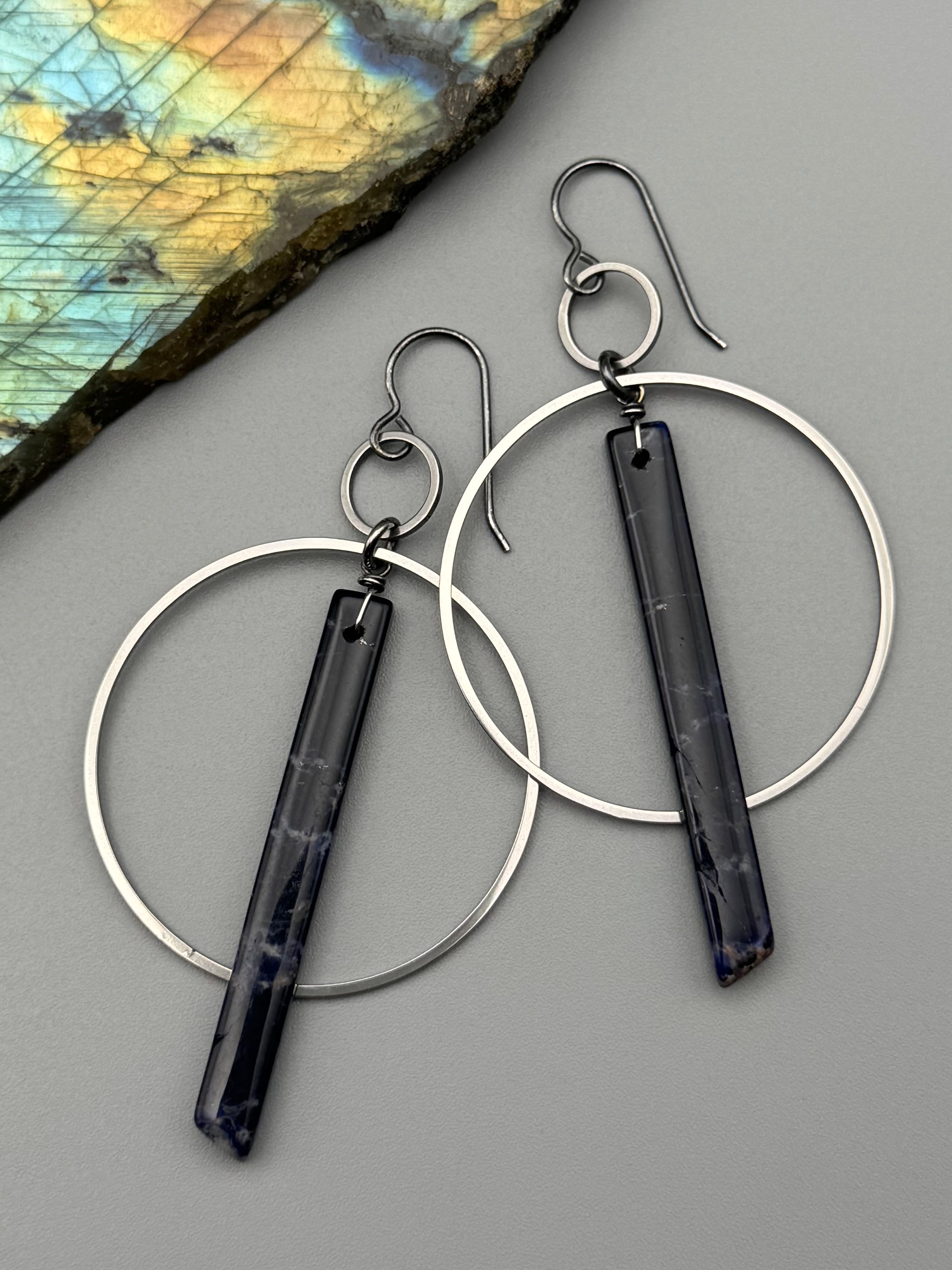 •EQUA LUNA• sodalite + silver earrings