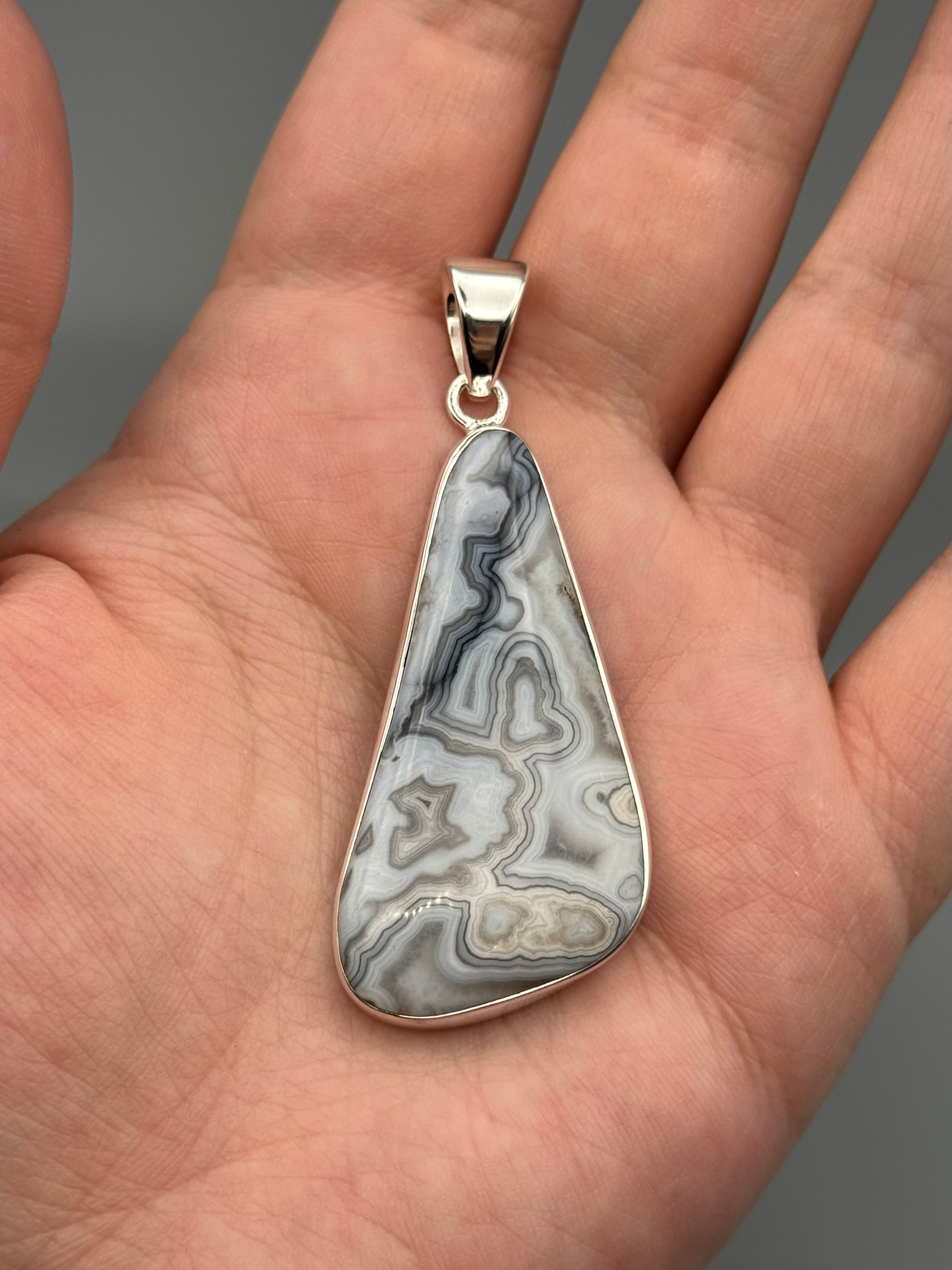 •BOTSWANA AGATE - FREEFORM• sterling silver pendant