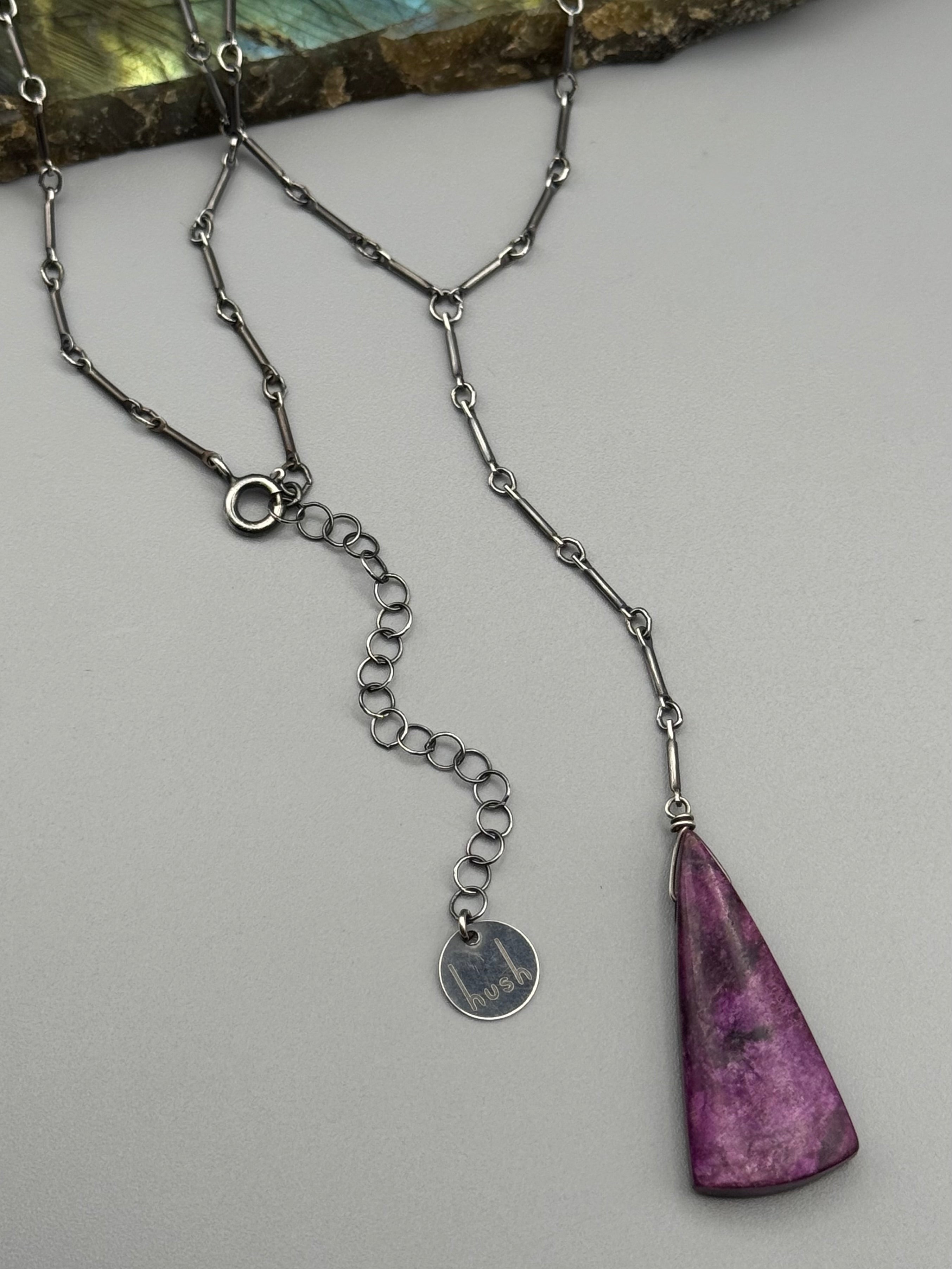 •STICKS & STONE• sugilite + silver necklace (18"-20" + 4" drop)