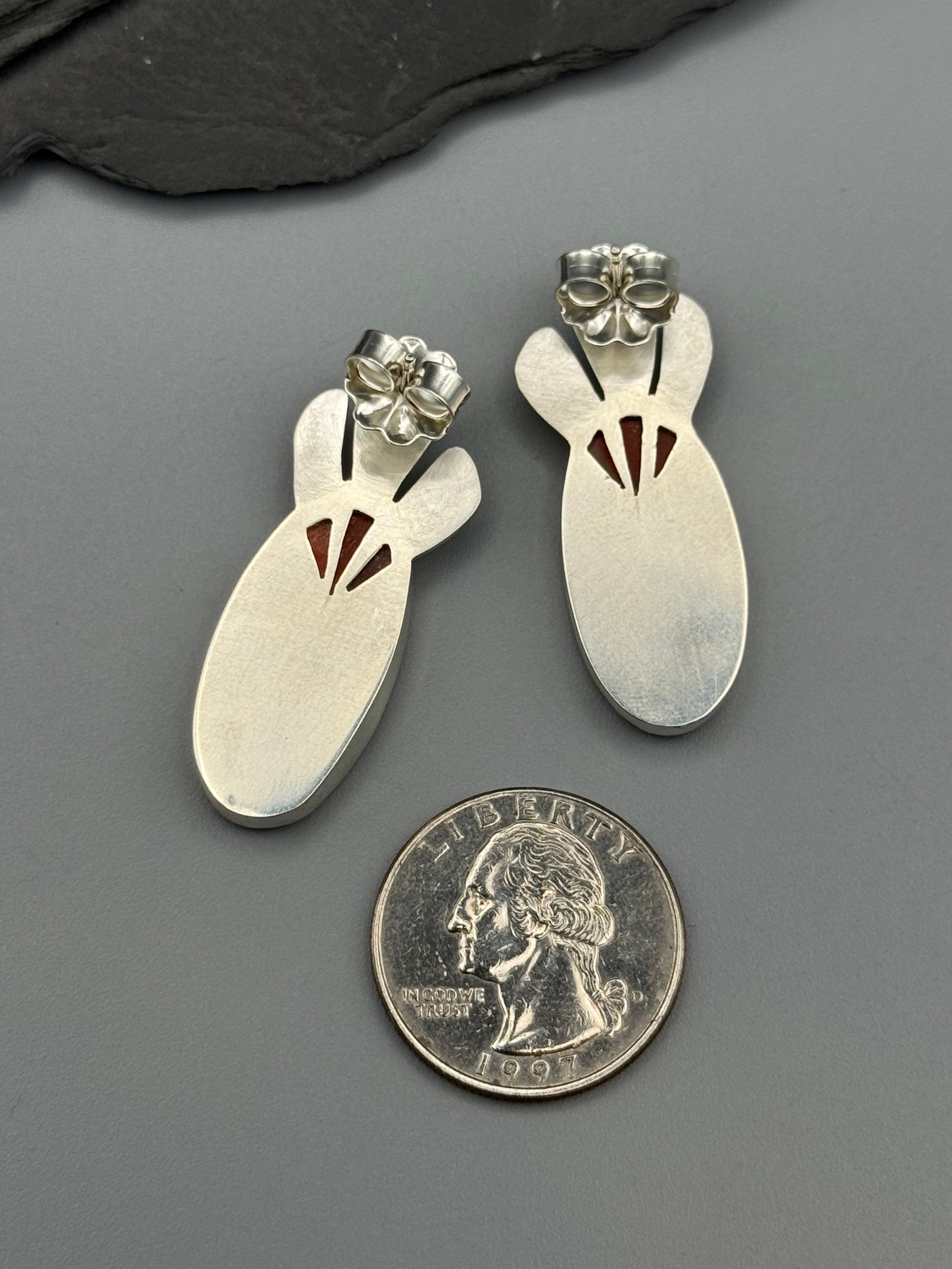 •PETALS• jasper + silver post earrings