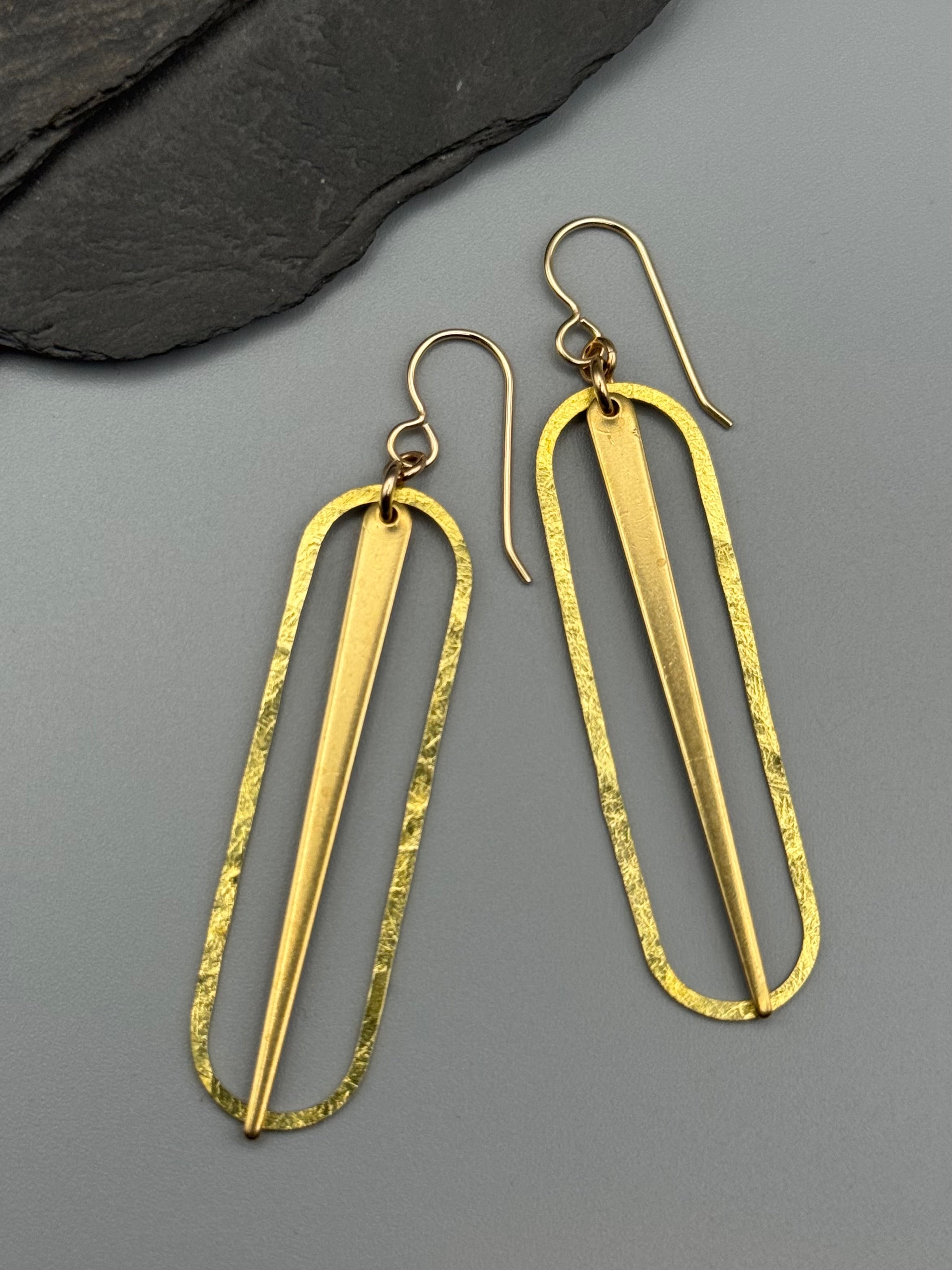•PENDULUM• gold dangle earrings