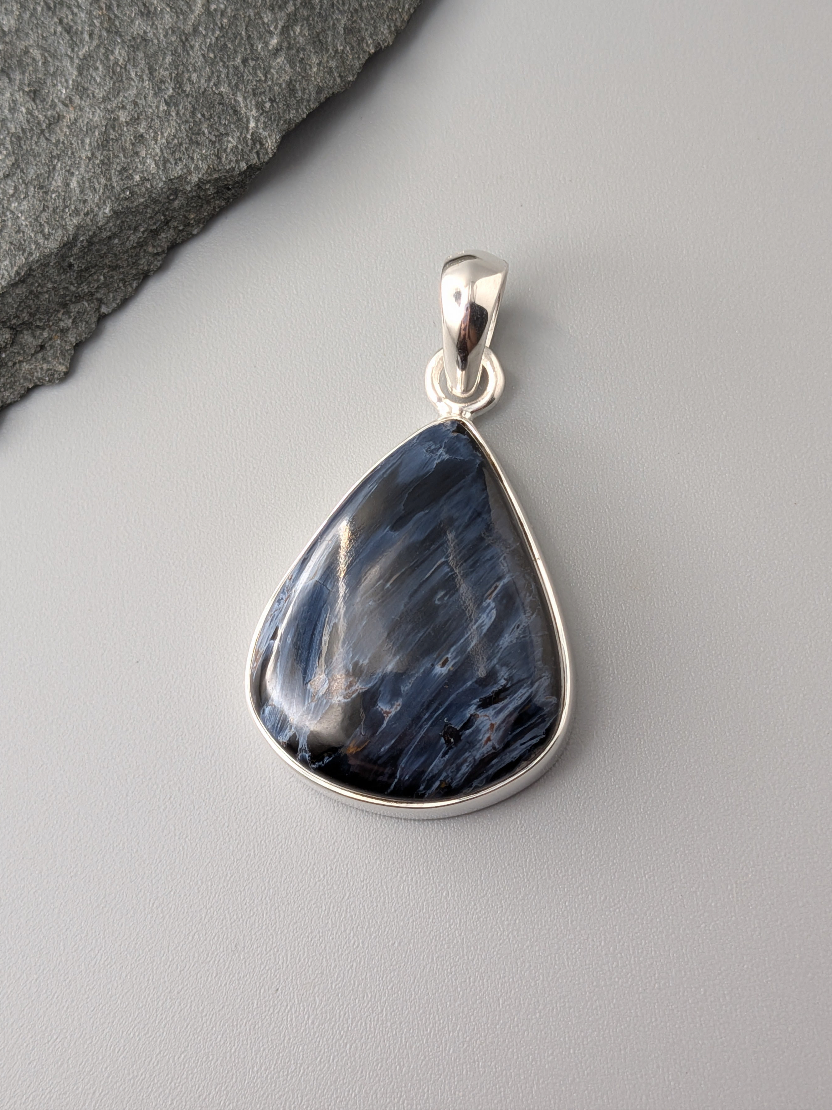 •PIETERSITE TEARDROP• sterling silver pendant