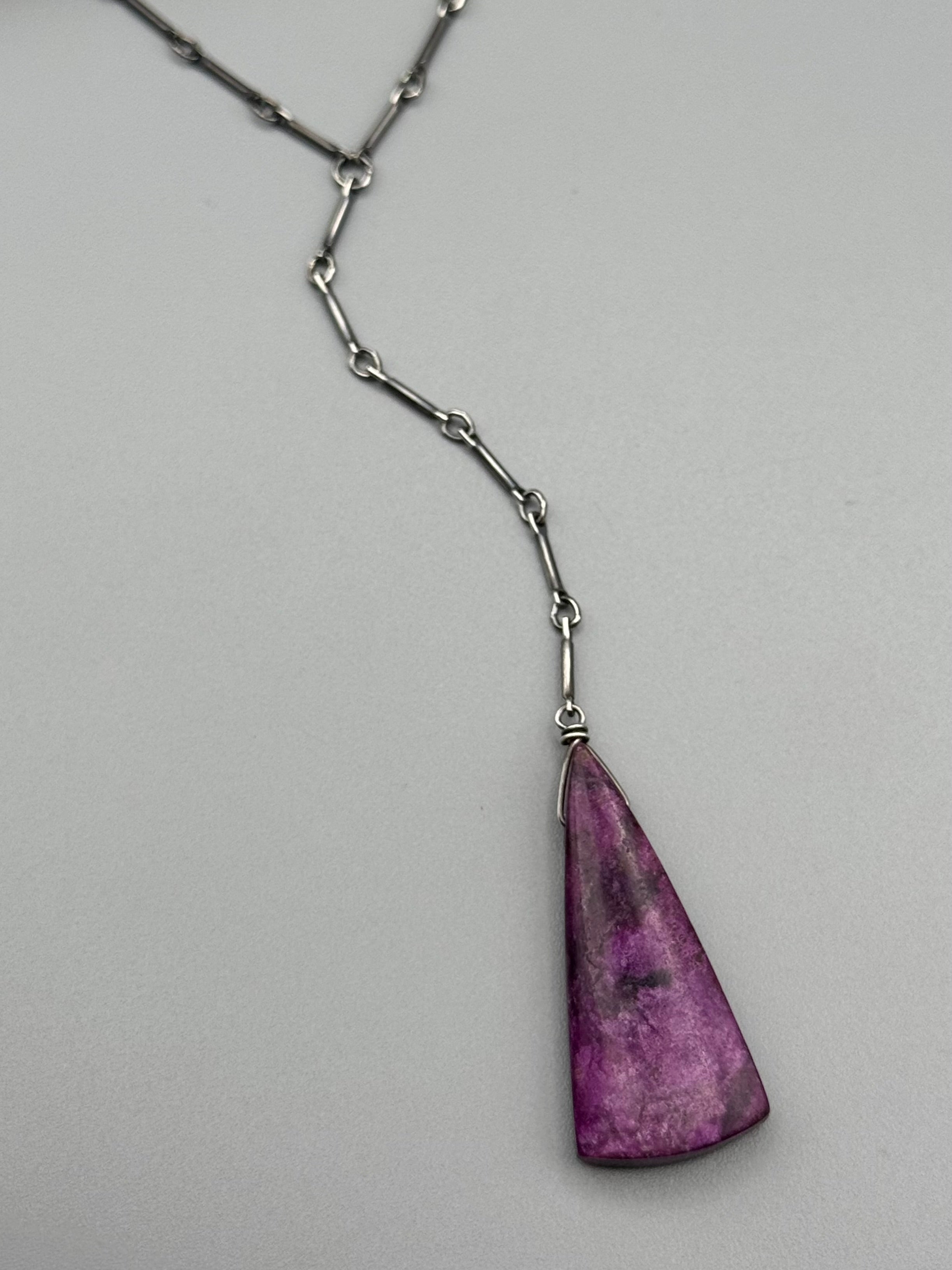•STICKS & STONE• sugilite + silver necklace (18"-20" + 4" drop)